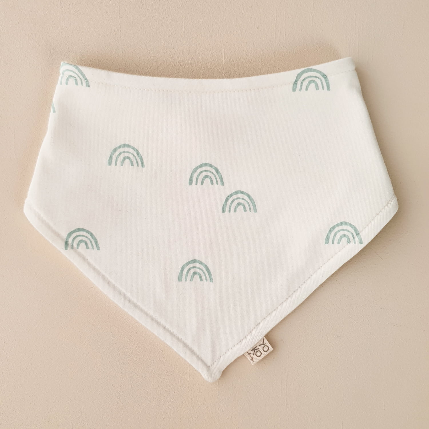 Babador Bandana Arco-Íris - Off White e Aqua