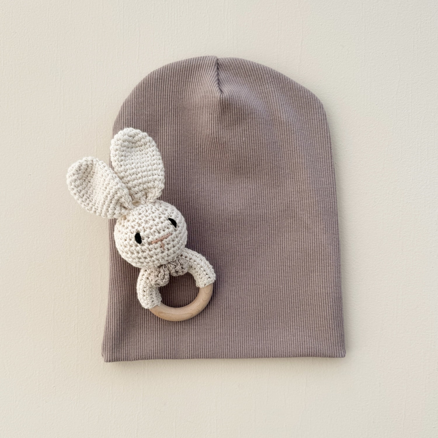 Touca Gorro Bebê e Infantil – Malha Ribana Canelada Algodão Premium - Cappuccino