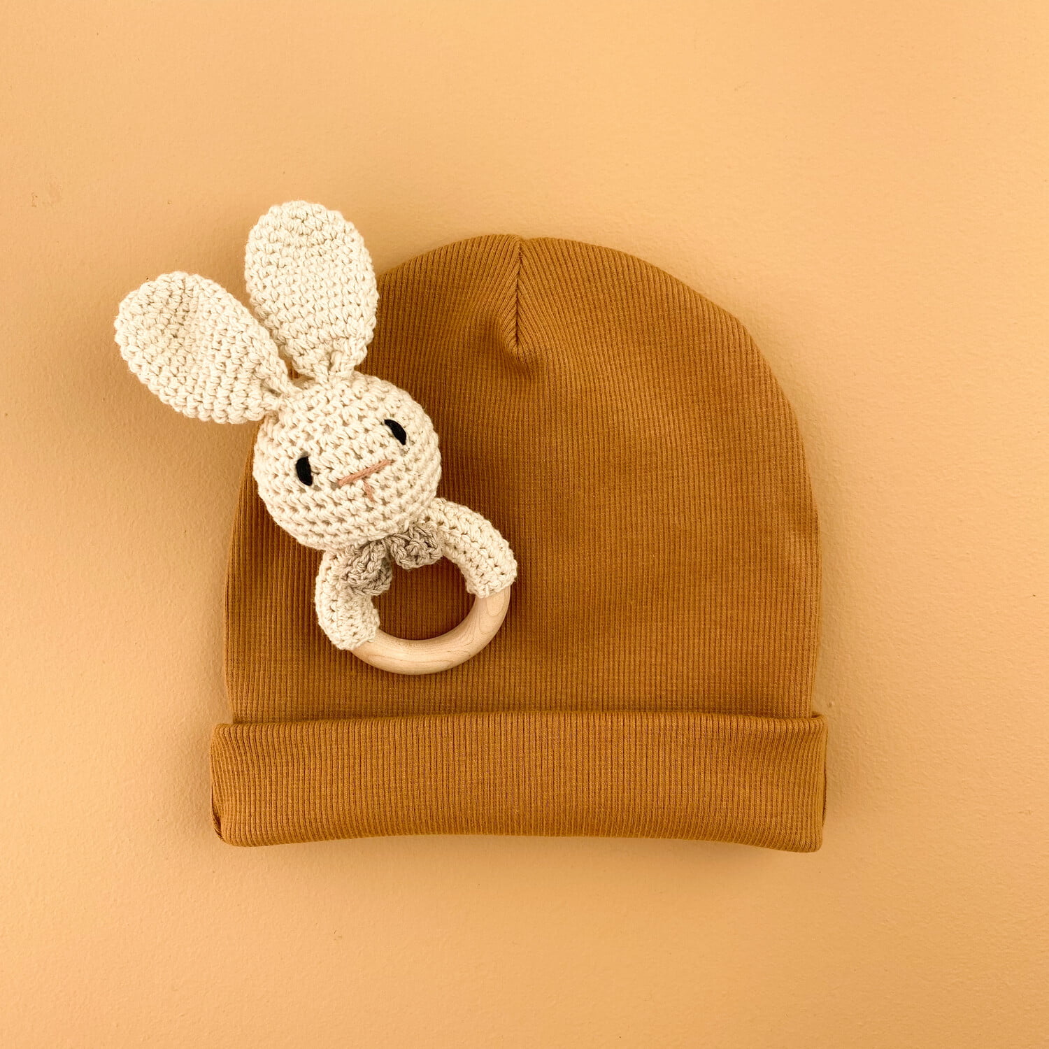 Touca Gorro Bebê e Infantil – Malha Ribana Canelada Algodão Premium - Caramelo