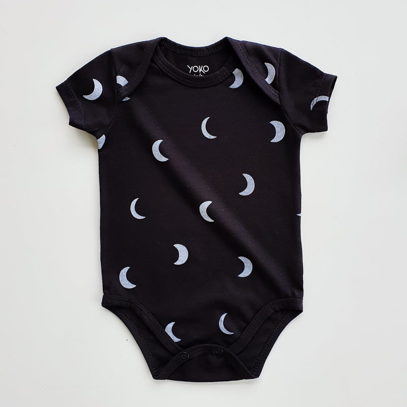 Body Bebê Manga Curta Unissex - Cotton Premium Leve - Lua