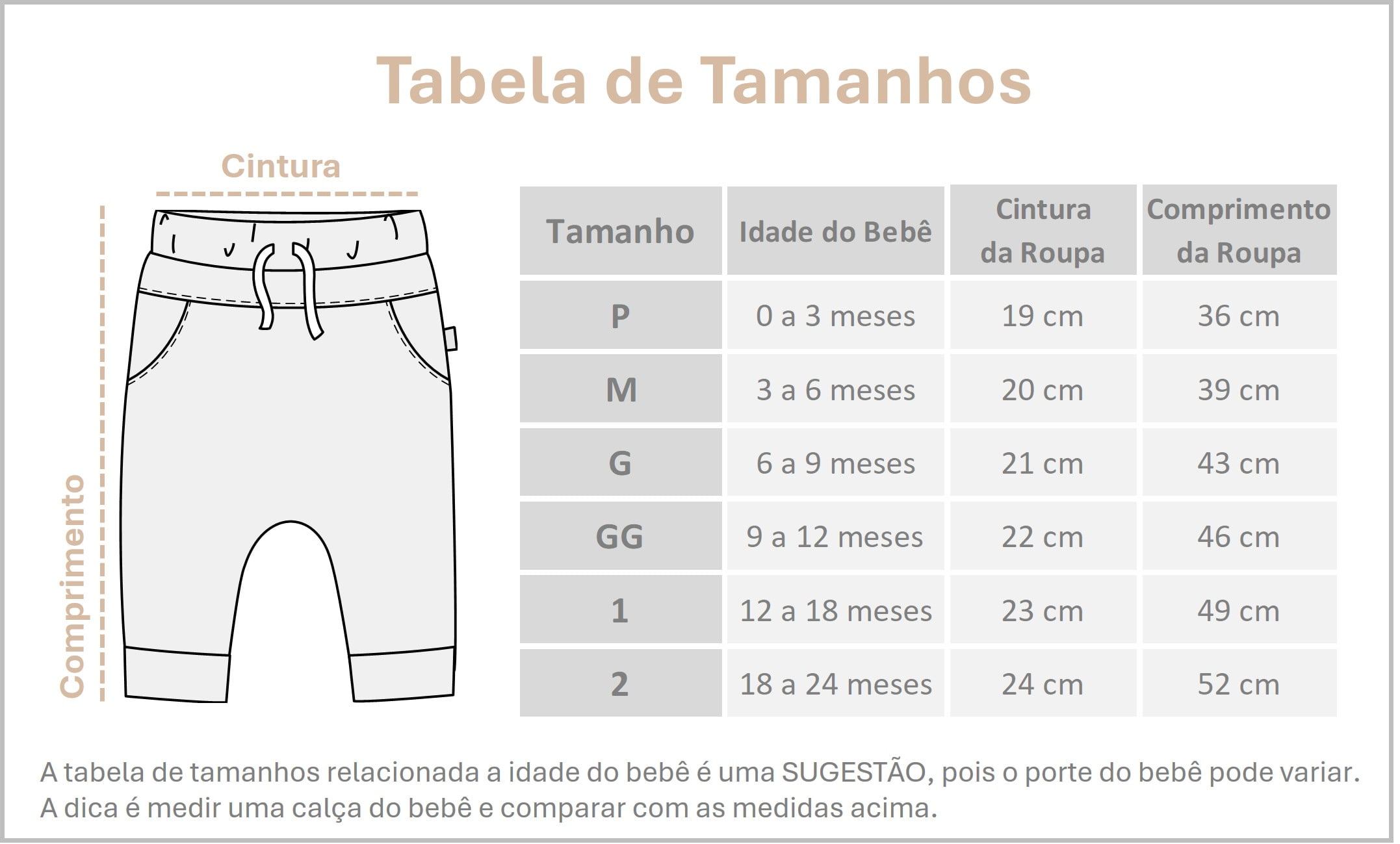 calça bebe premium