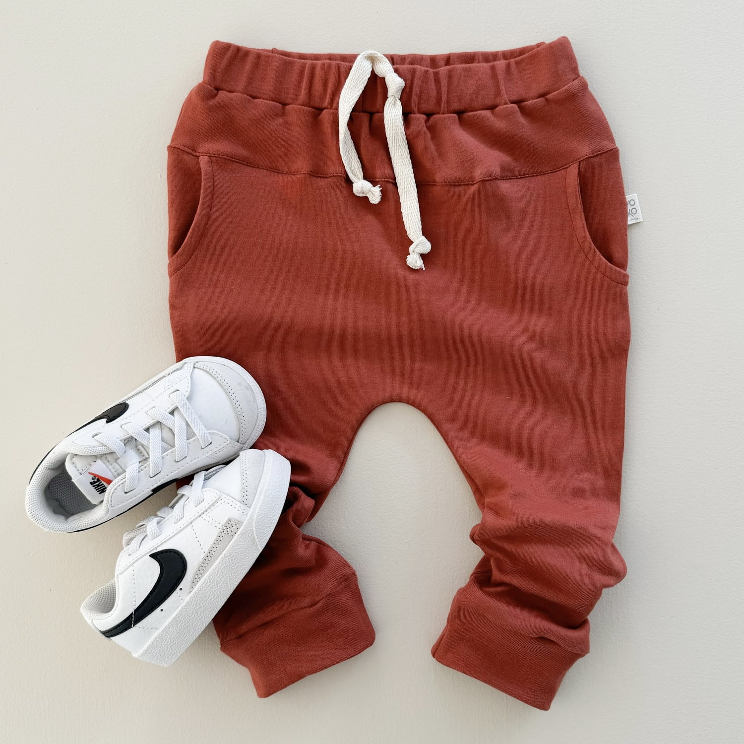 Calça Saruel Bebe Unissex Bolsos - Terracota