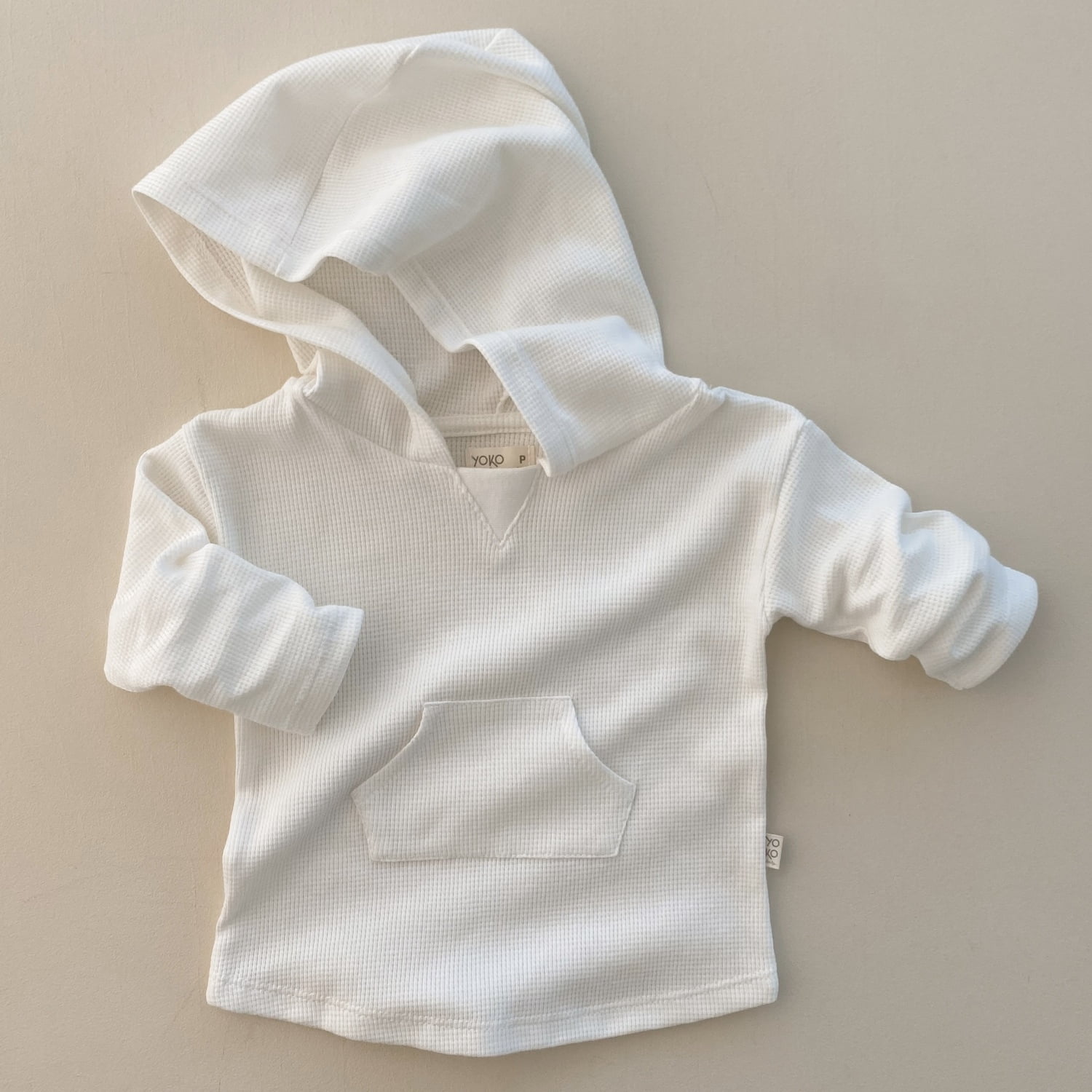 Camiseta Bebe Capuz  Waffle – Off White