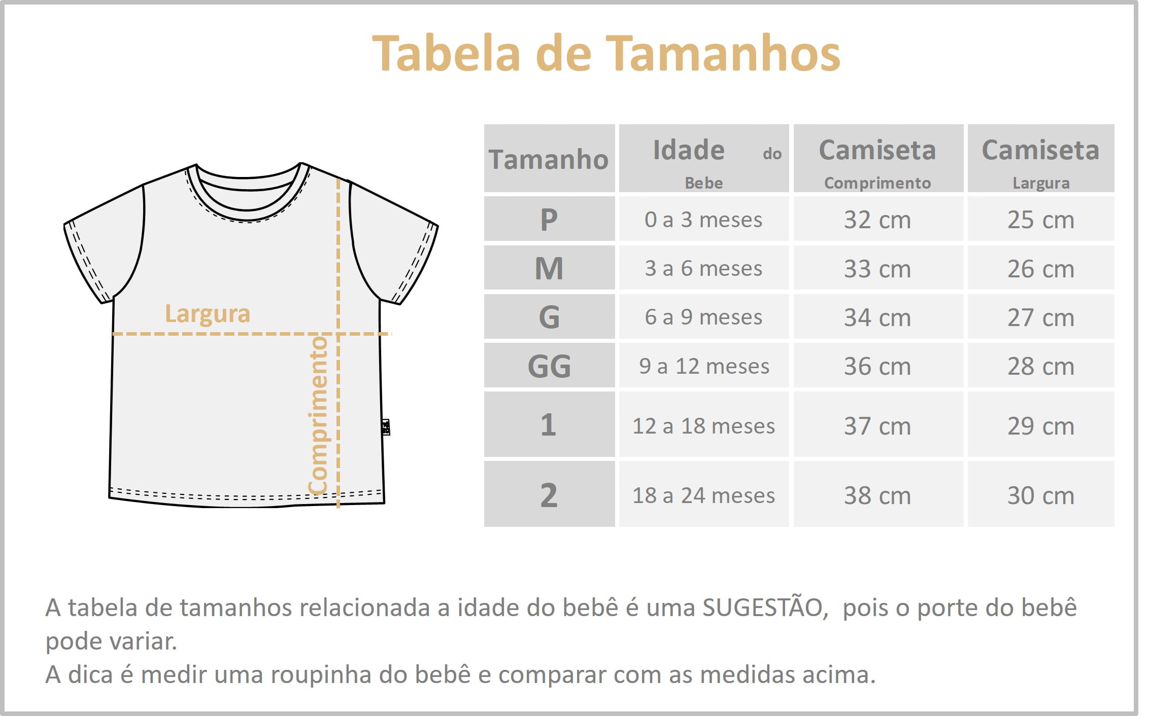 camiseta bebe algodão premium