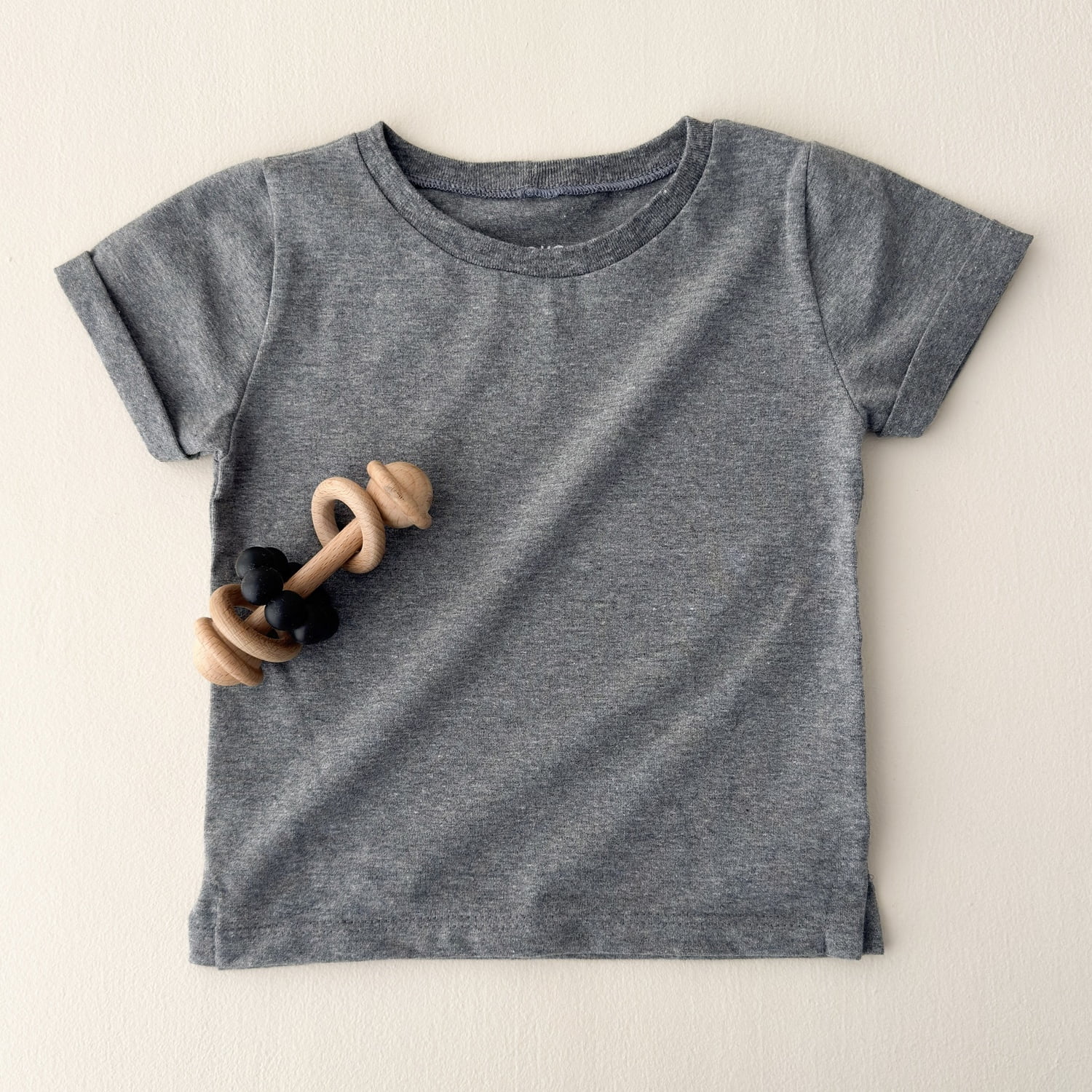 Camiseta Bebe Manga Curta Unissex - Mescla Escuro