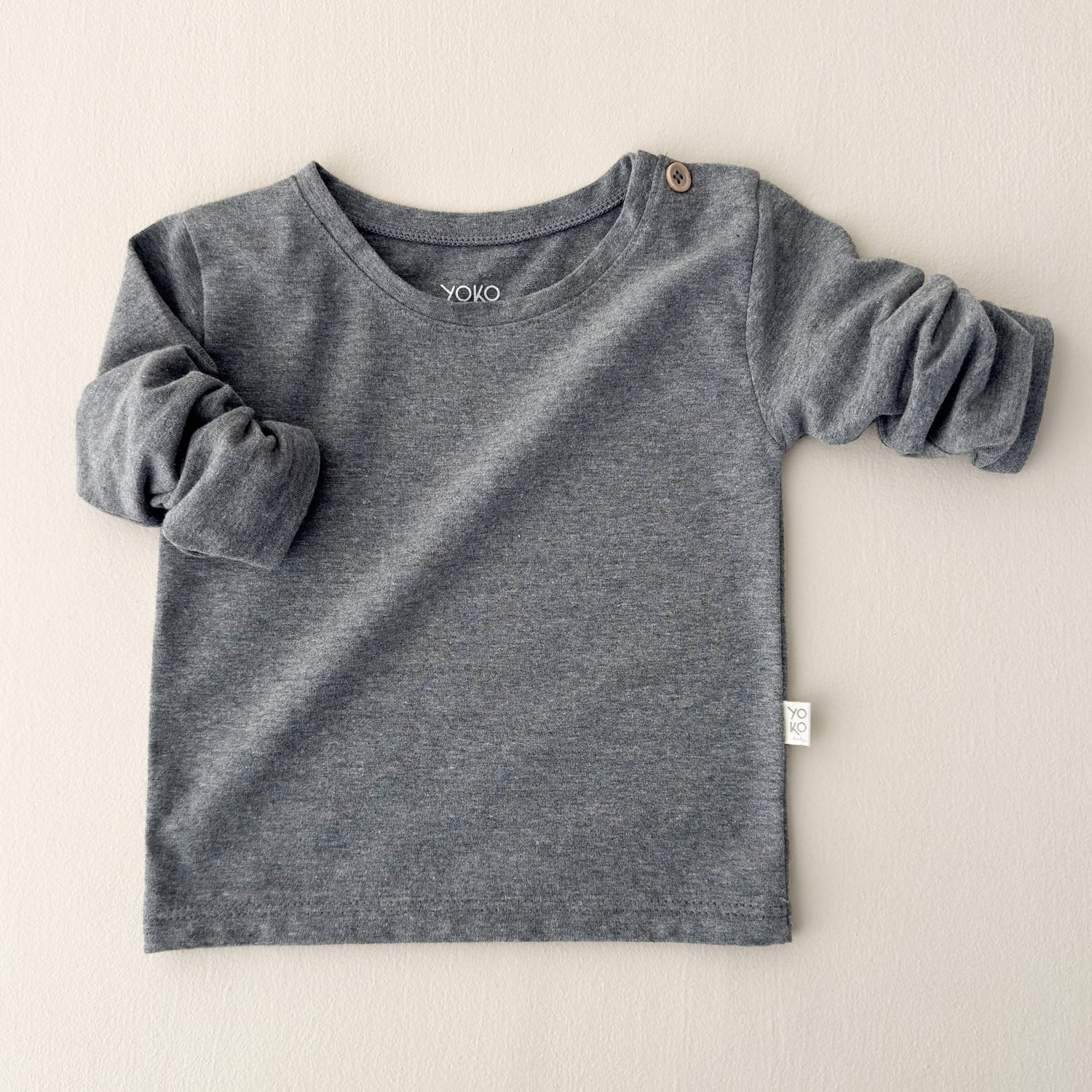 Camiseta Bebe Manga LONGA Unissex - Mescla Escuro