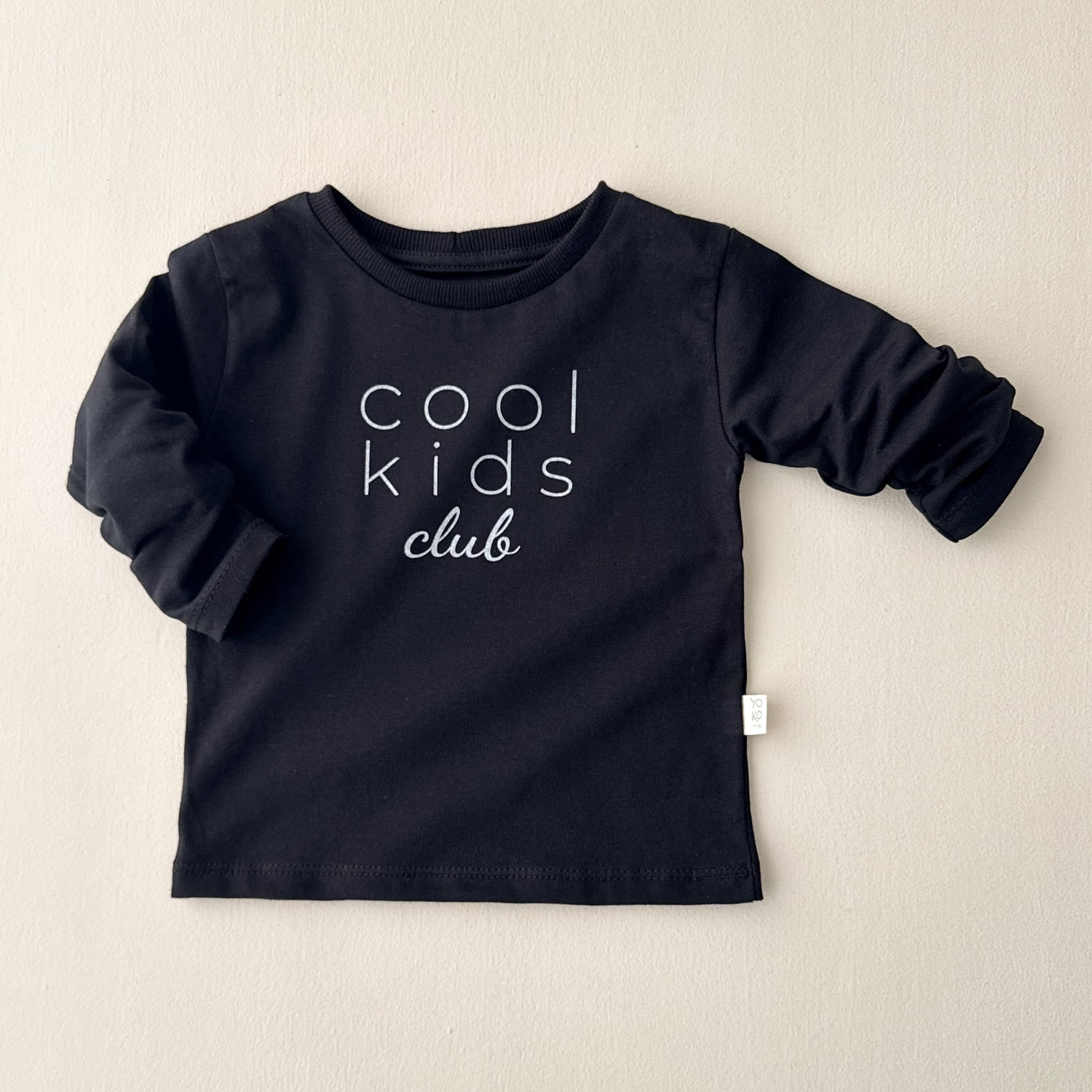 Camiseta Bebe Manga Longa Unissex Preto - Cool Kids Club