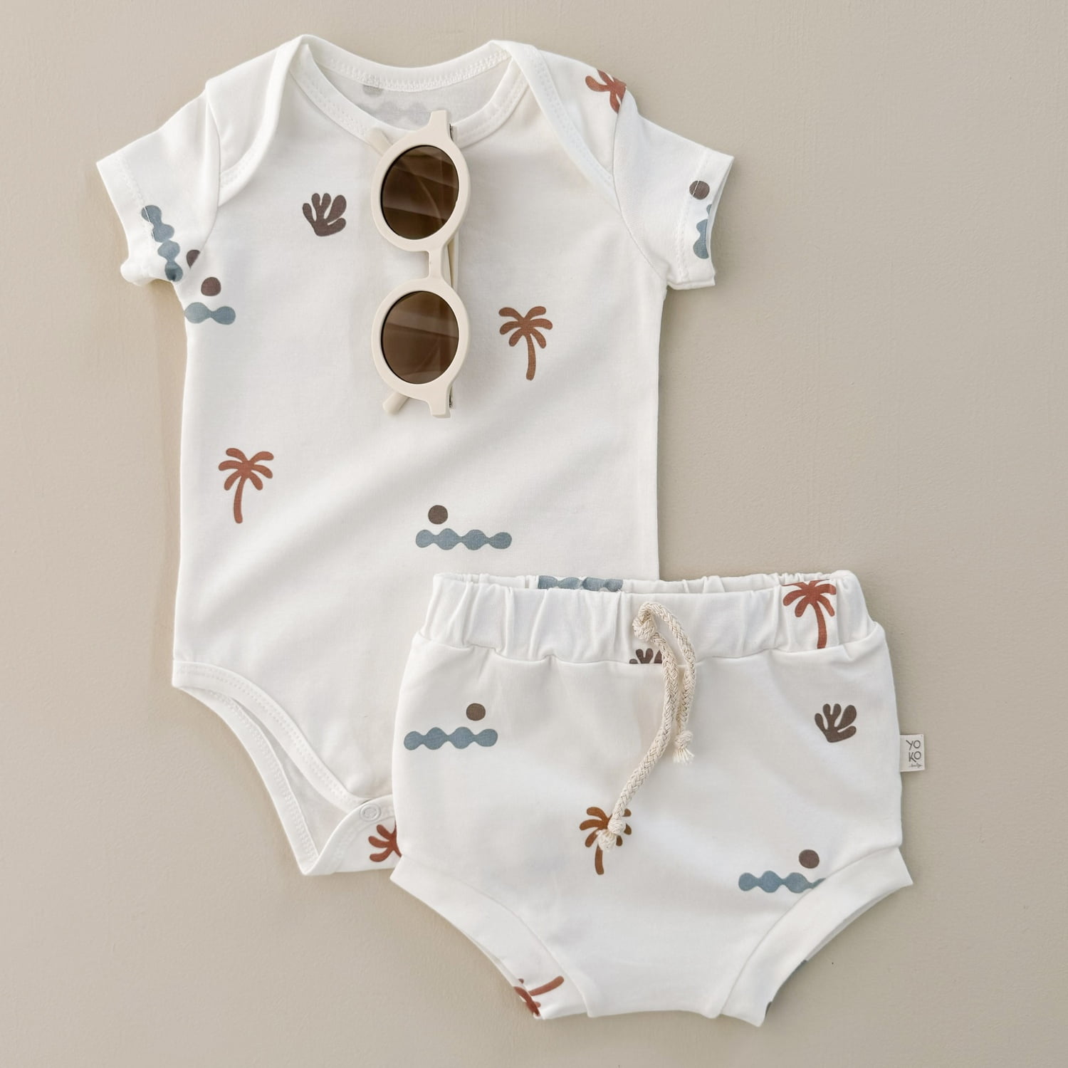 Conjunto Bebe Body Manga Curta e Tapa Fraldas - Querido Verão