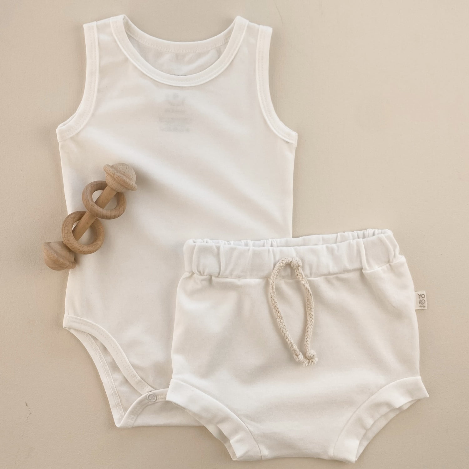 Conjunto Bebe Body Regata Cotton Leve - Off White