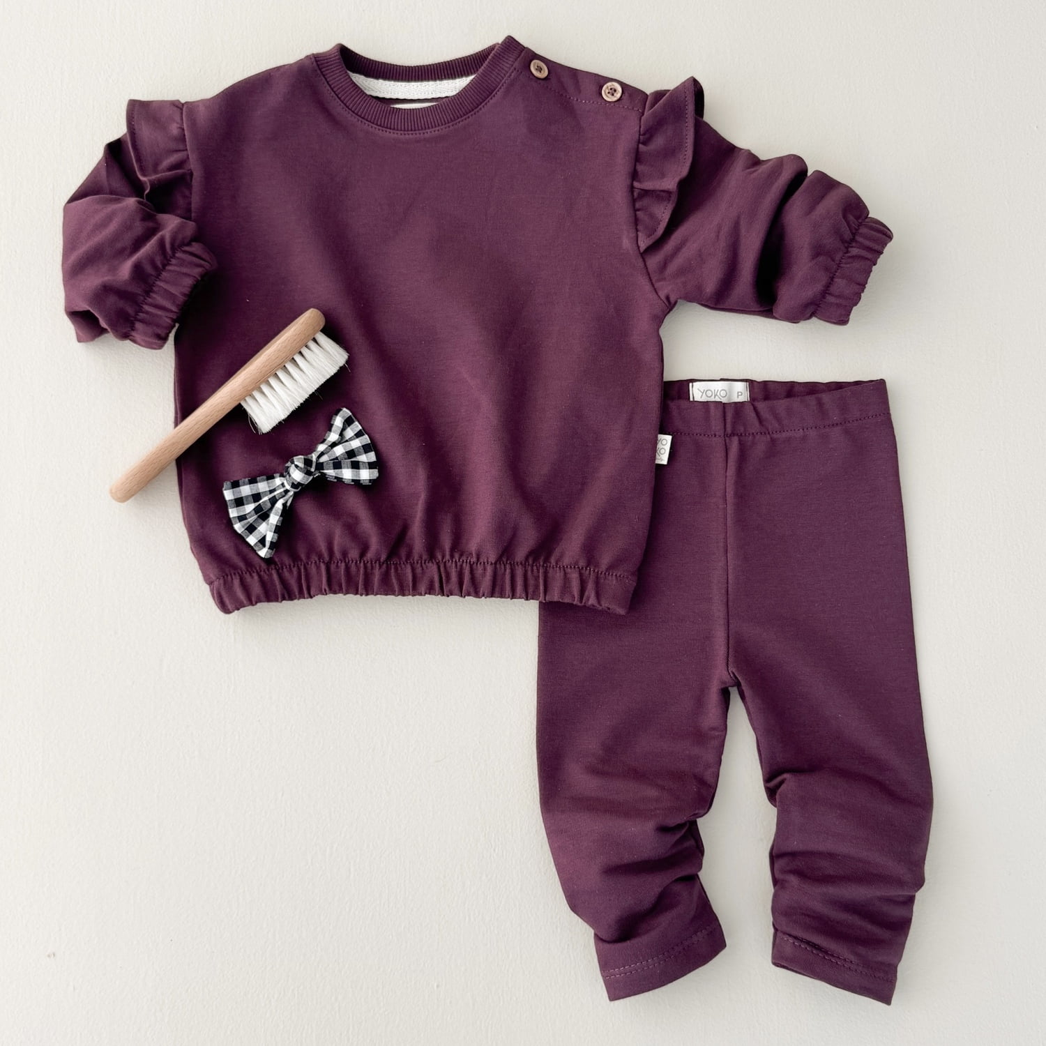 Conjunto Bebe Feminino Molecotton Manga Longa – Berinjela