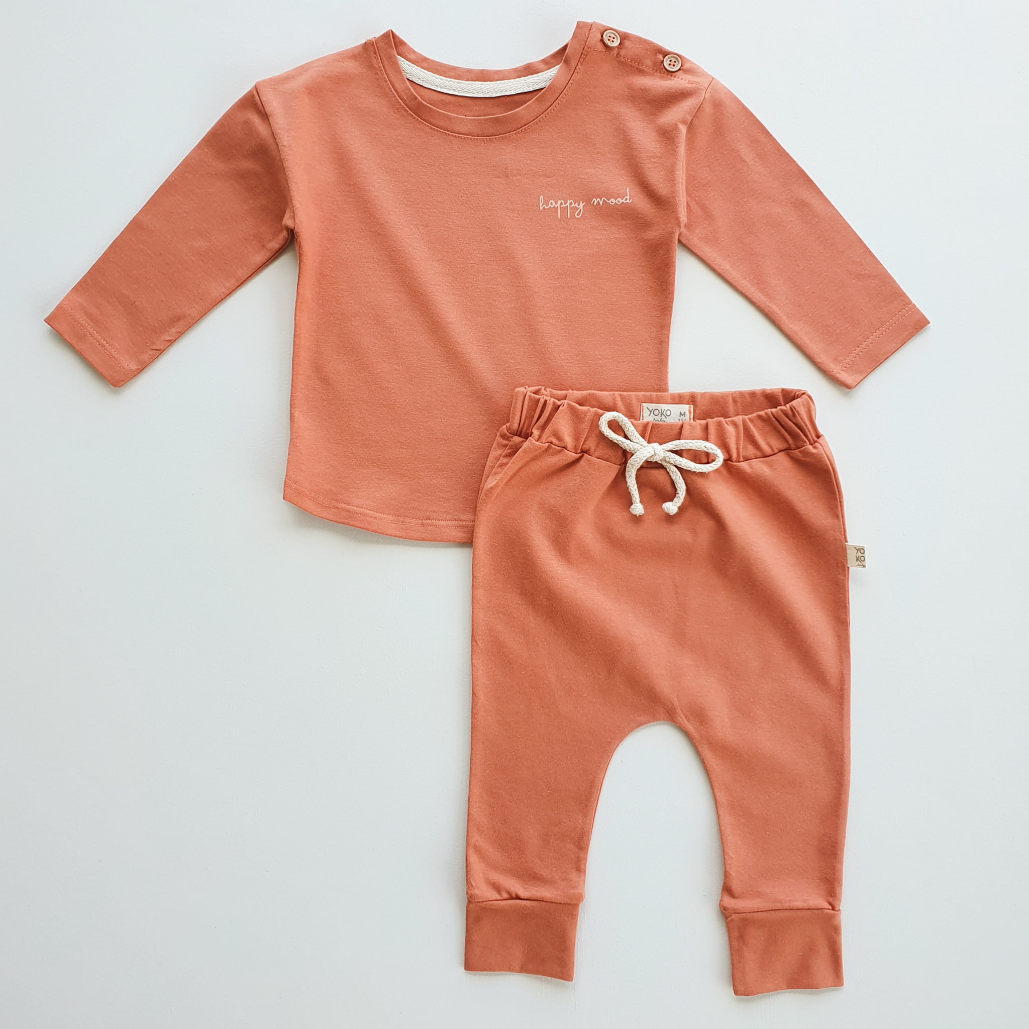 Conjunto Bebe Manga Longa Cotton - Ferrugem