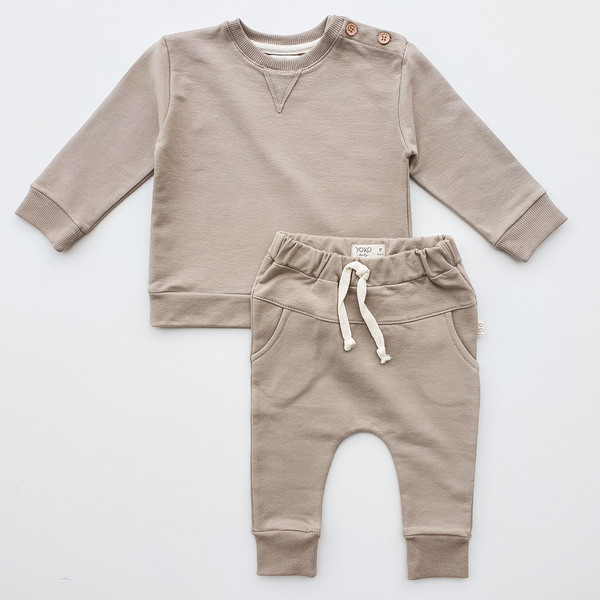 Conjunto Bebe Molecotton Manga Longa - Areia