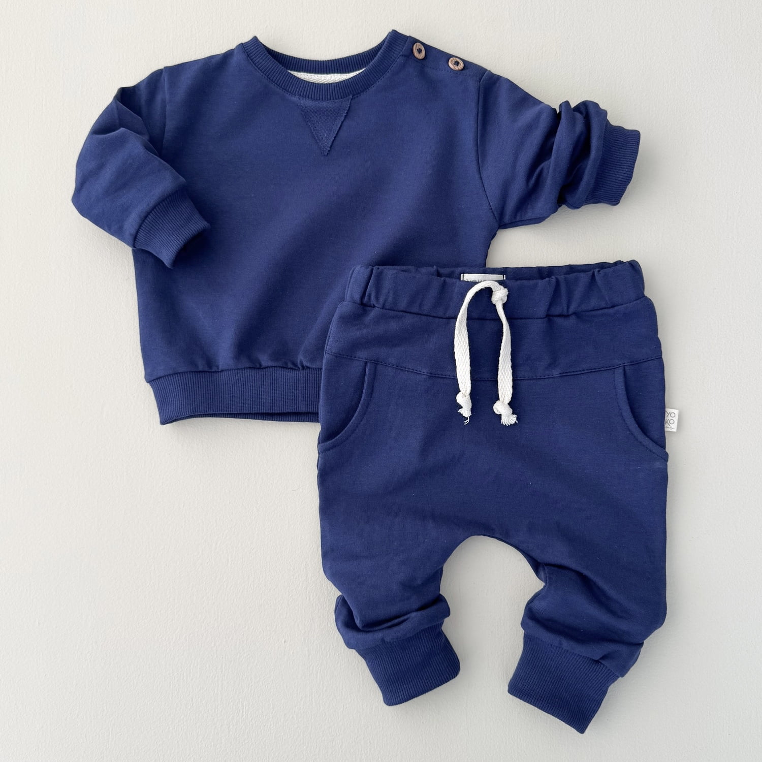 Conjunto Bebe Molecotton Manga Longa - Azul Cobalto