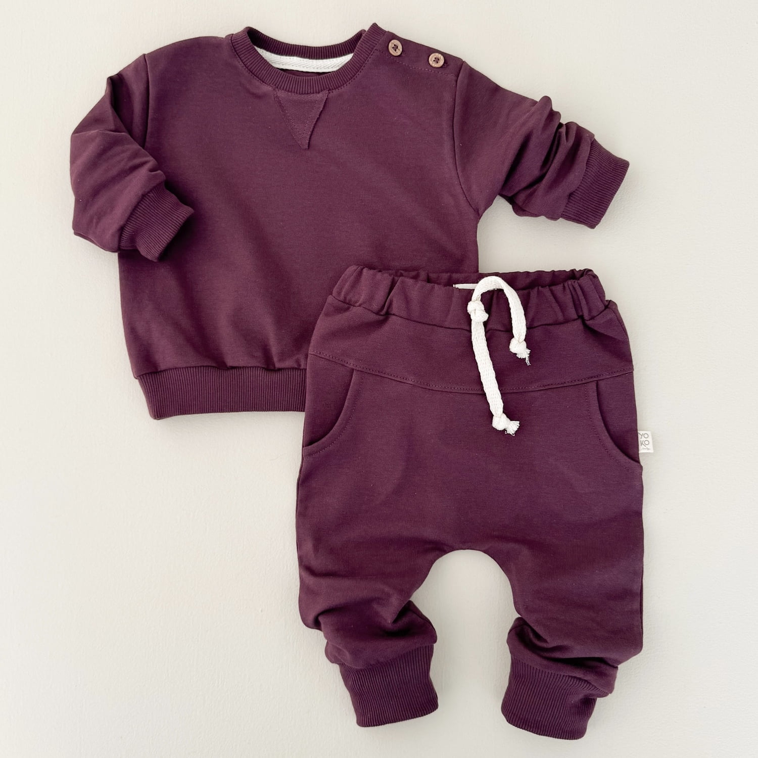 Conjunto Bebe Molecotton Manga Longa - Beringela