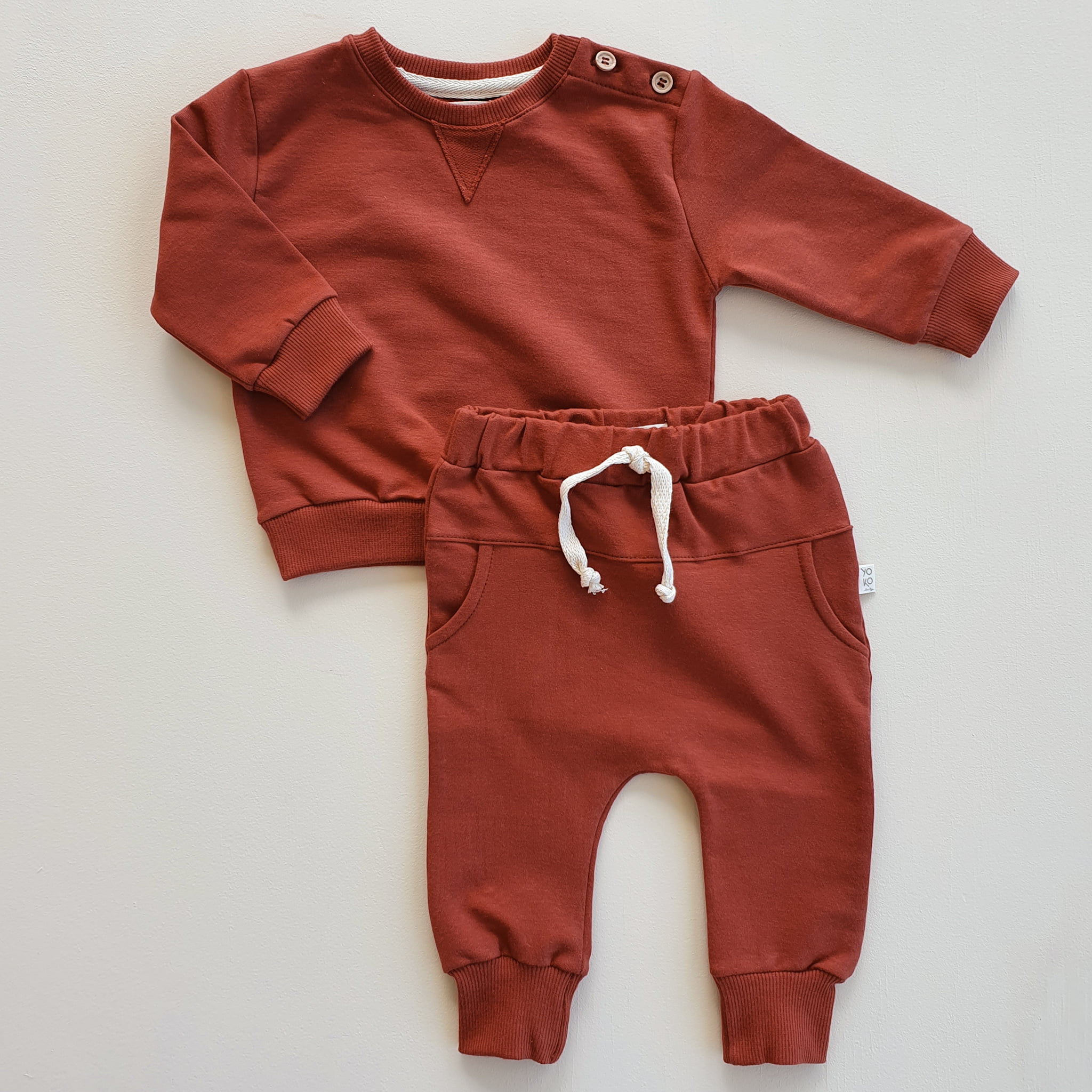 Conjunto Bebe Molecotton Manga Longa - Terracota