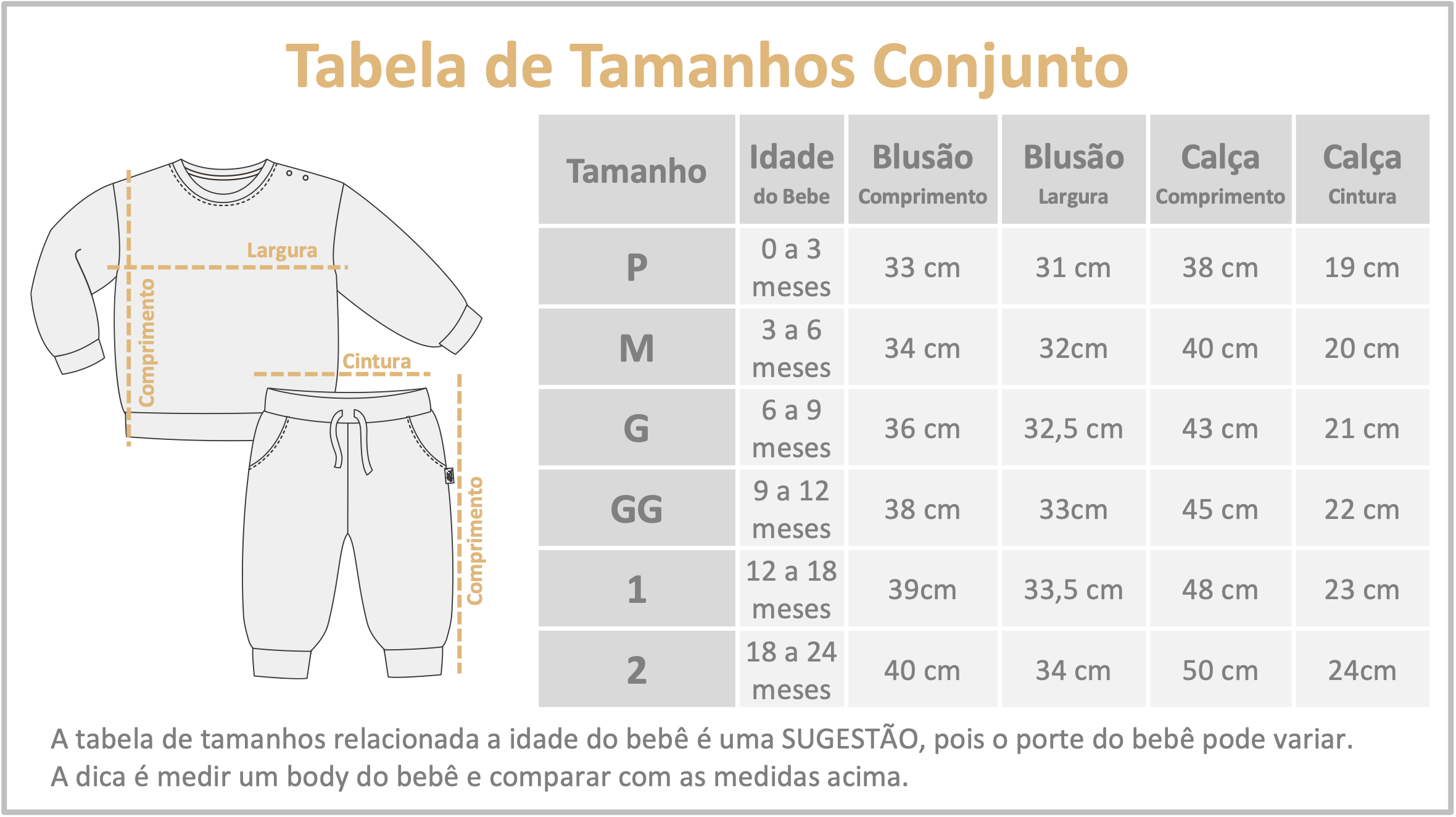 conjunto quentinho para bebe