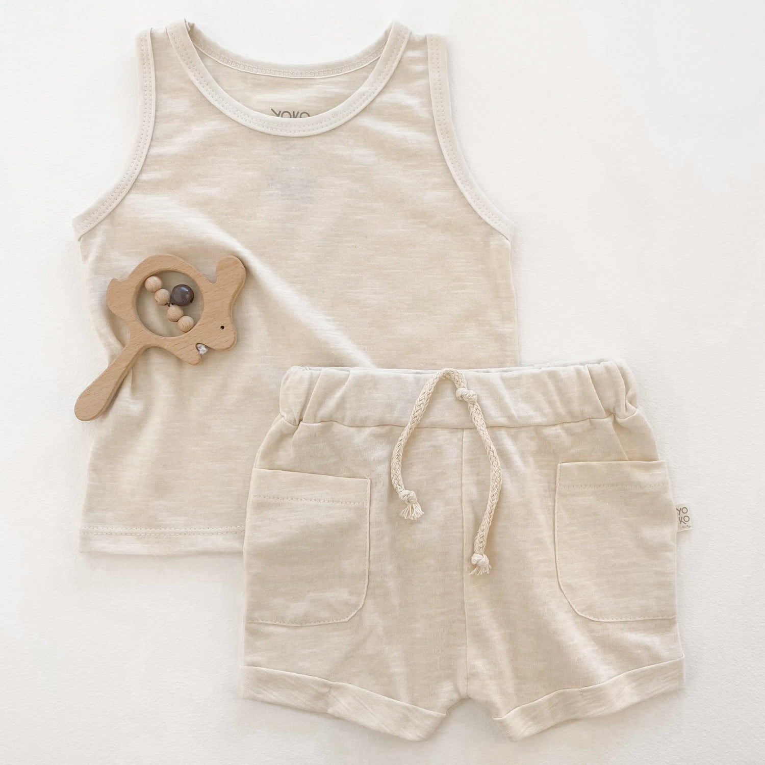 Conjunto Bebe Regata e Short Fresh - Marfim