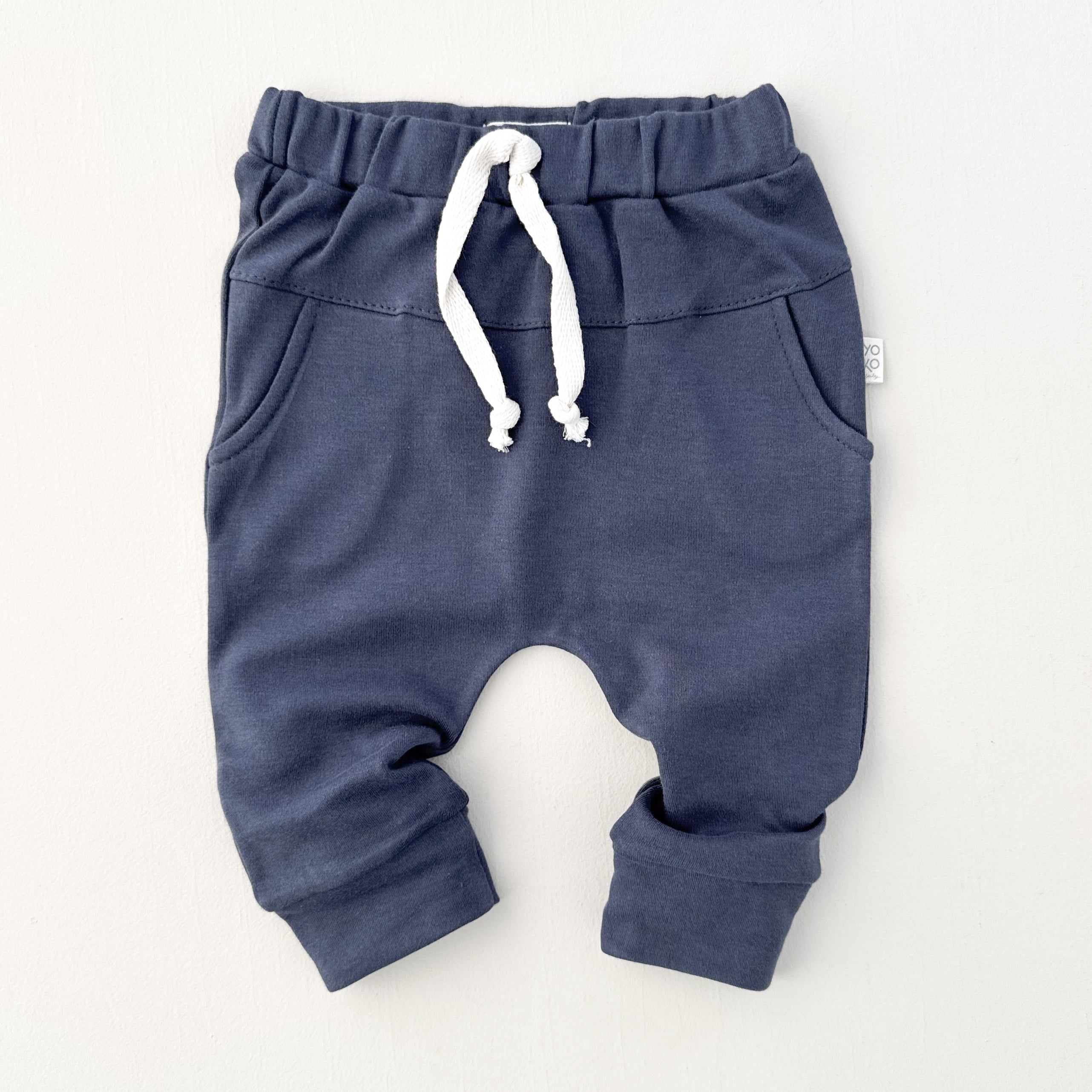 Calça Saruel Bebê com Bolsos Unissex - Algodão Premium - Marinho
