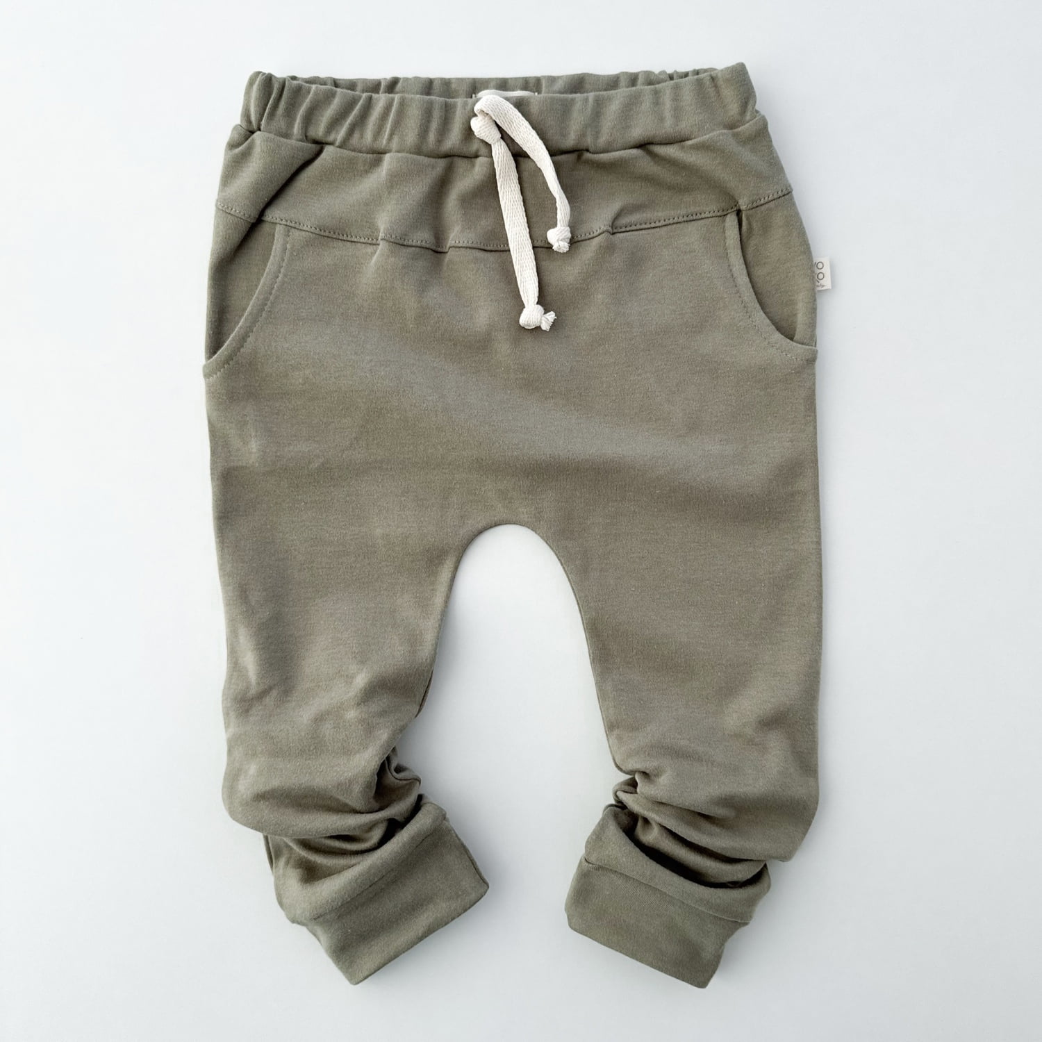 Calça Saruel Infantil com Bolsos Unissex - Algodão Premium - Verde Oliva