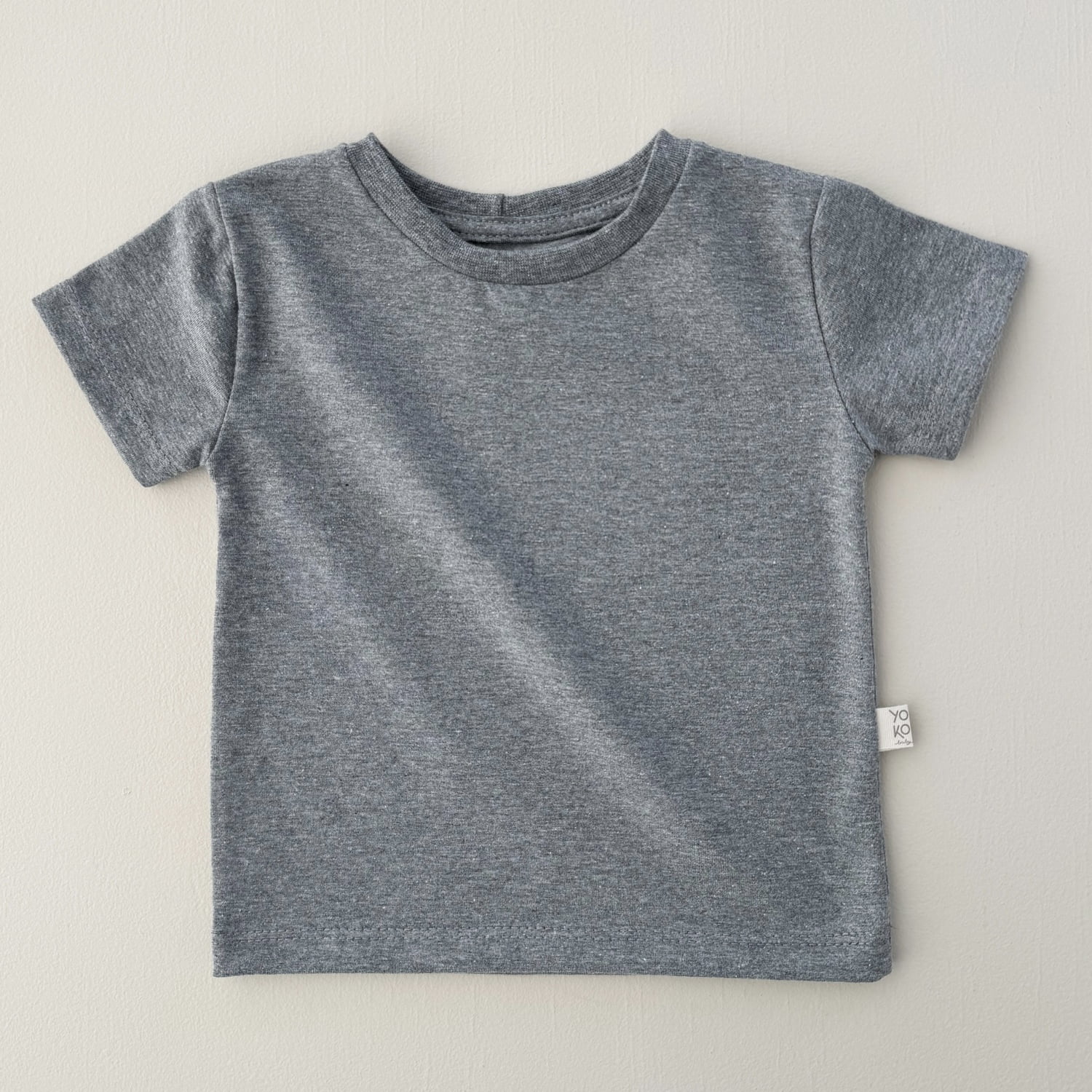 Camiseta Bebê Manga Curta Unissex - Cotton Premium Leve - Mescla Escuro