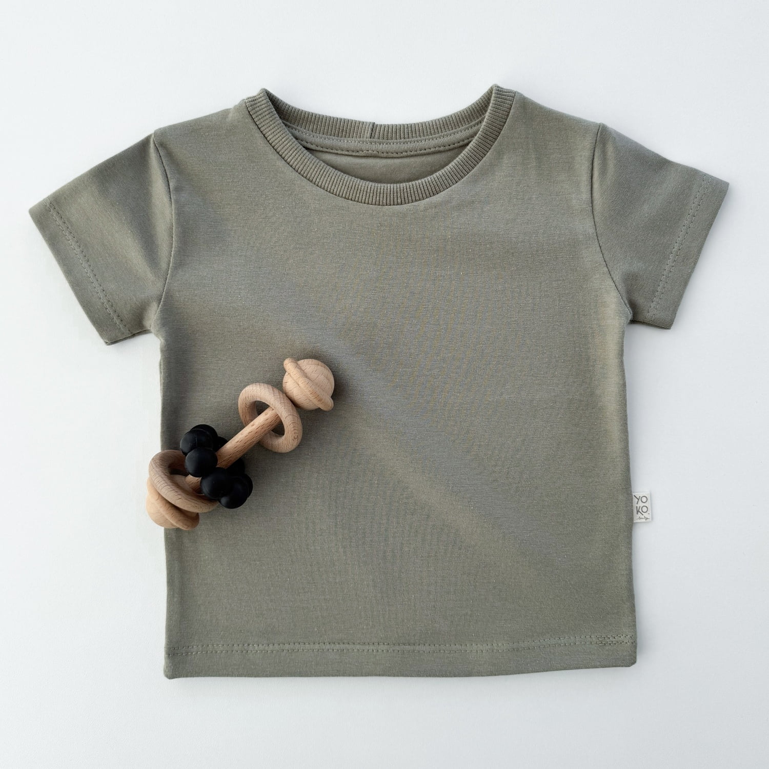 Camiseta Bebê Manga Curta Unissex - Cotton Premium Leve - Verde Oliva