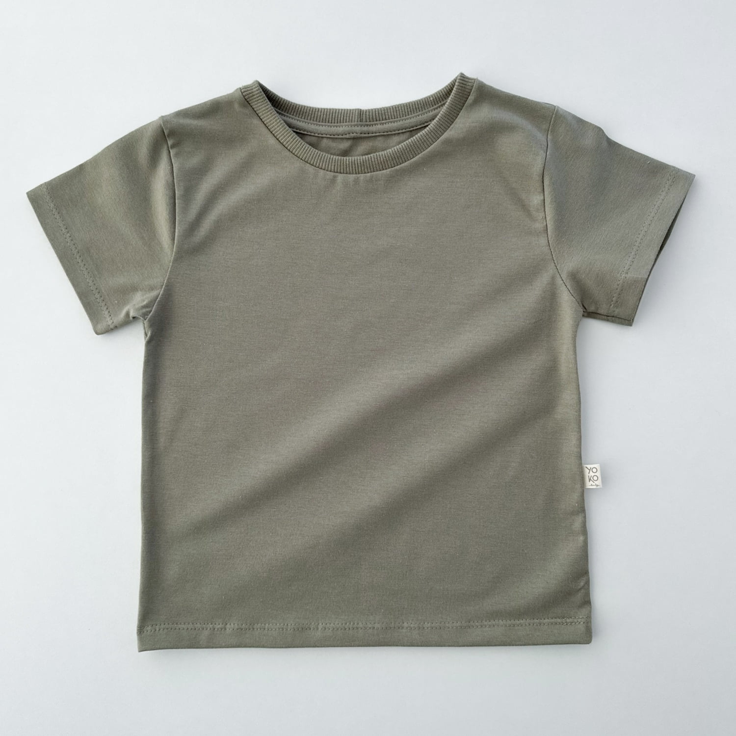Camiseta Infantil Manga Curta Unissex - Cotton Premium Leve - Verde Oliva