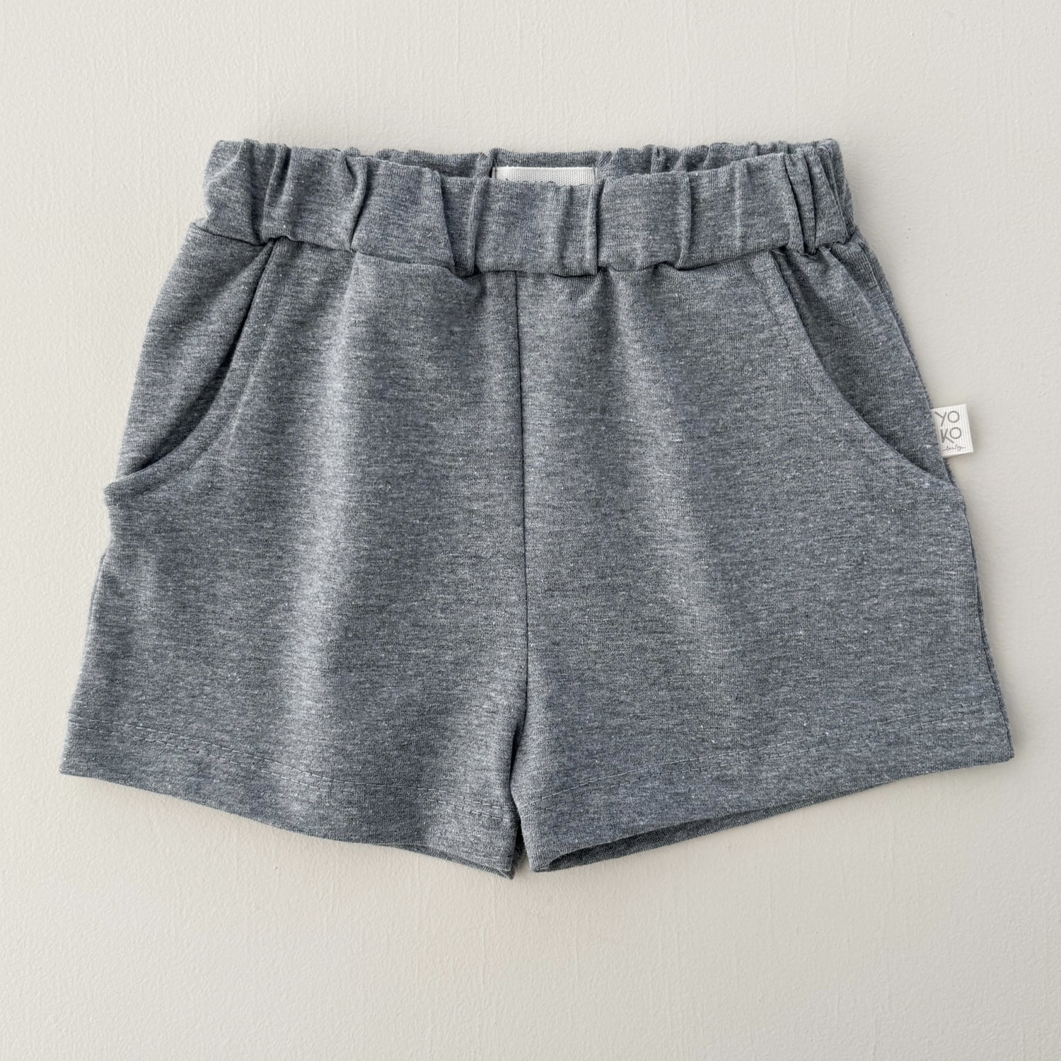 Short Bebê Bolsos Unissex - Cotton Premium Leve - Mescla Escuro