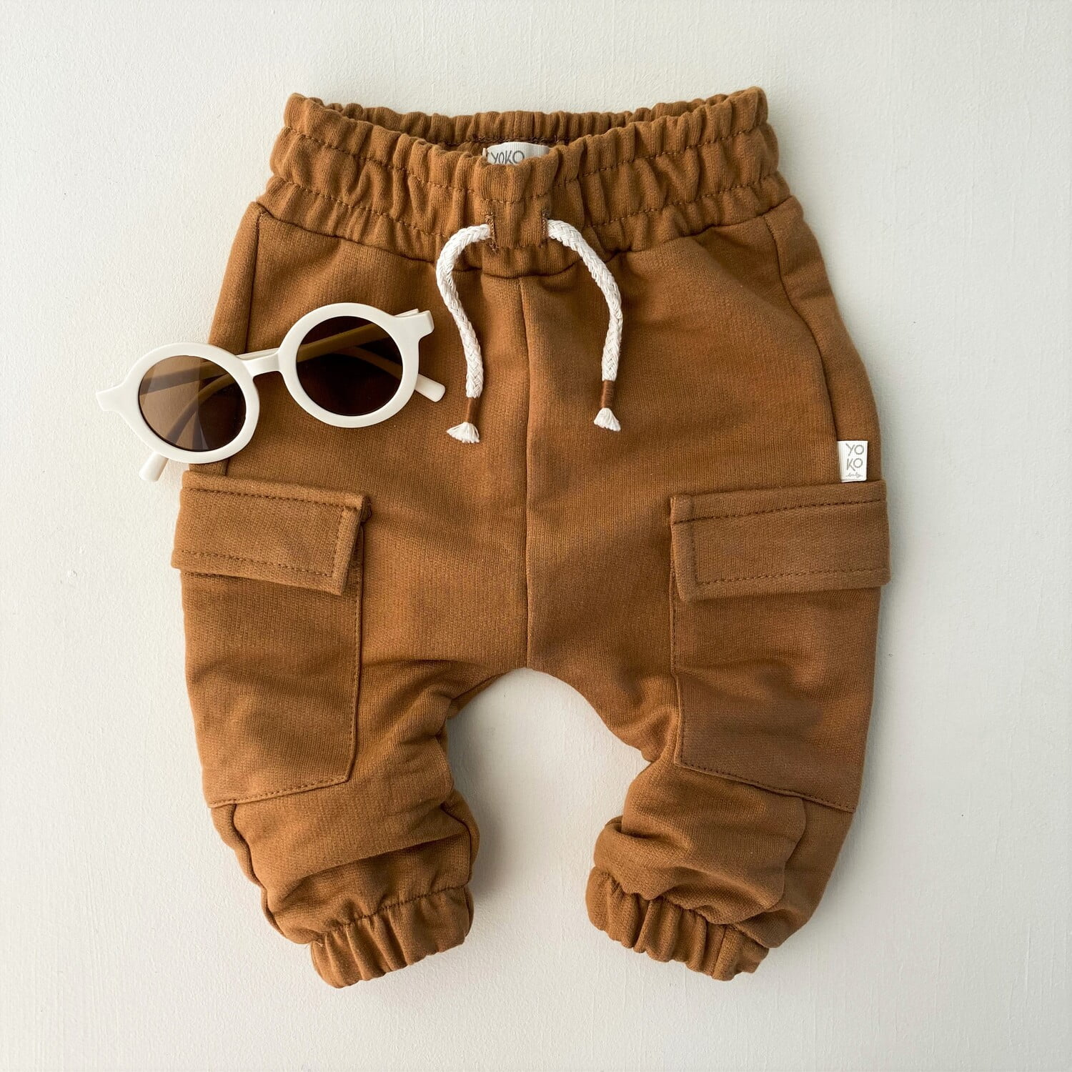 Calça Cargo Kids Moletom - Caramelo