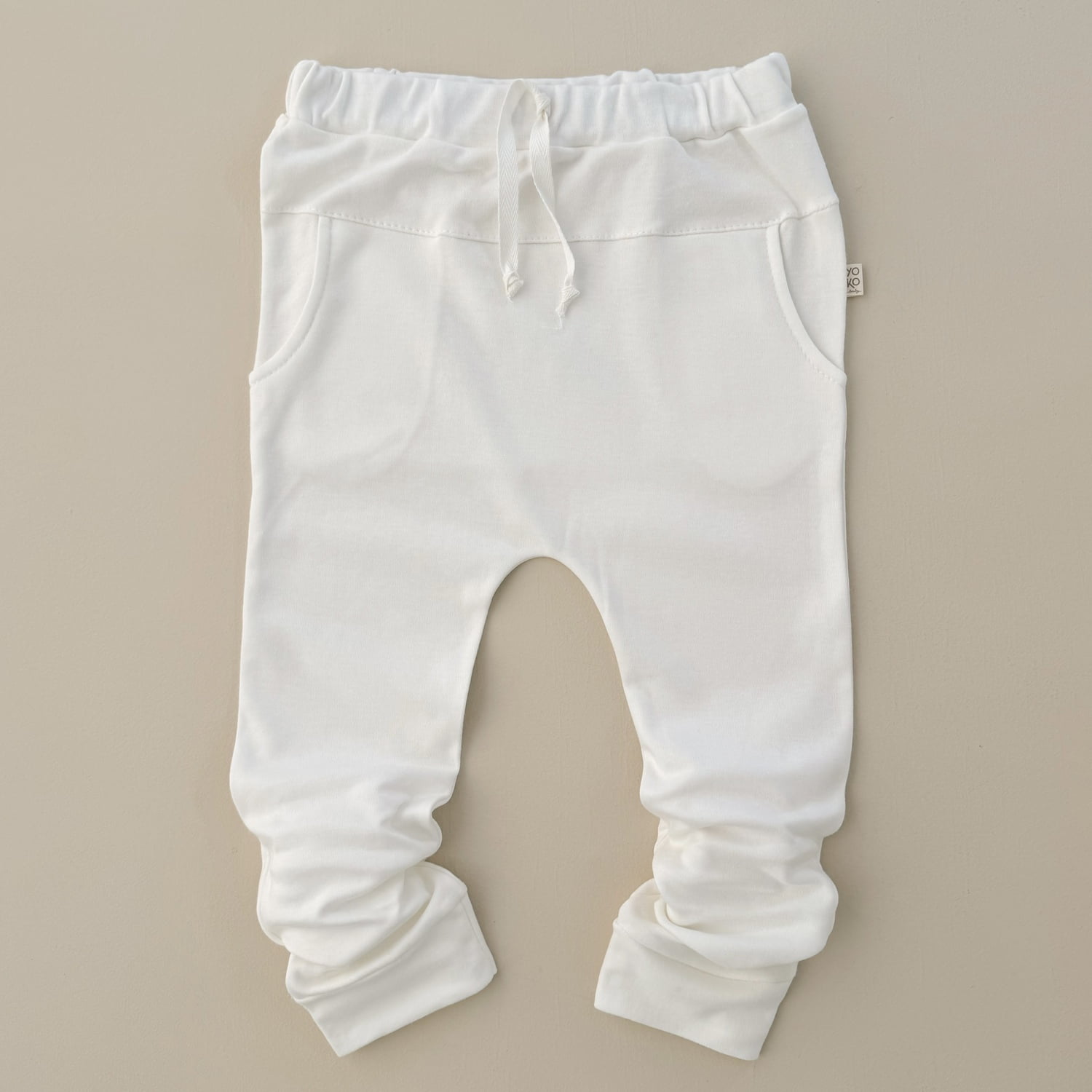 Calça Saruel Infantil com Bolsos Unissex - Algodão Premium - Off White