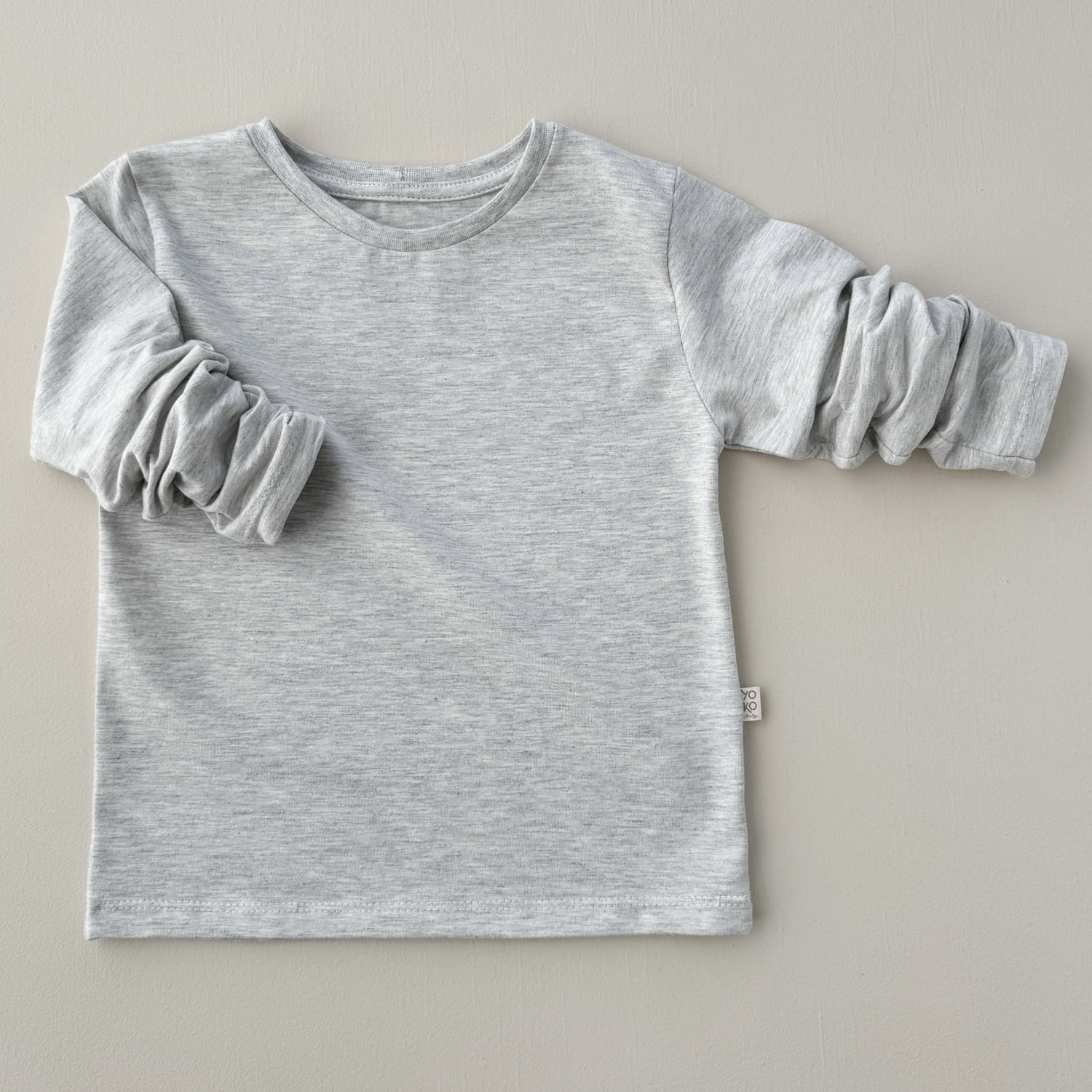 Camiseta Infantil Manga Longa Unissex - Cotton Premium Leve - Mescla Claro