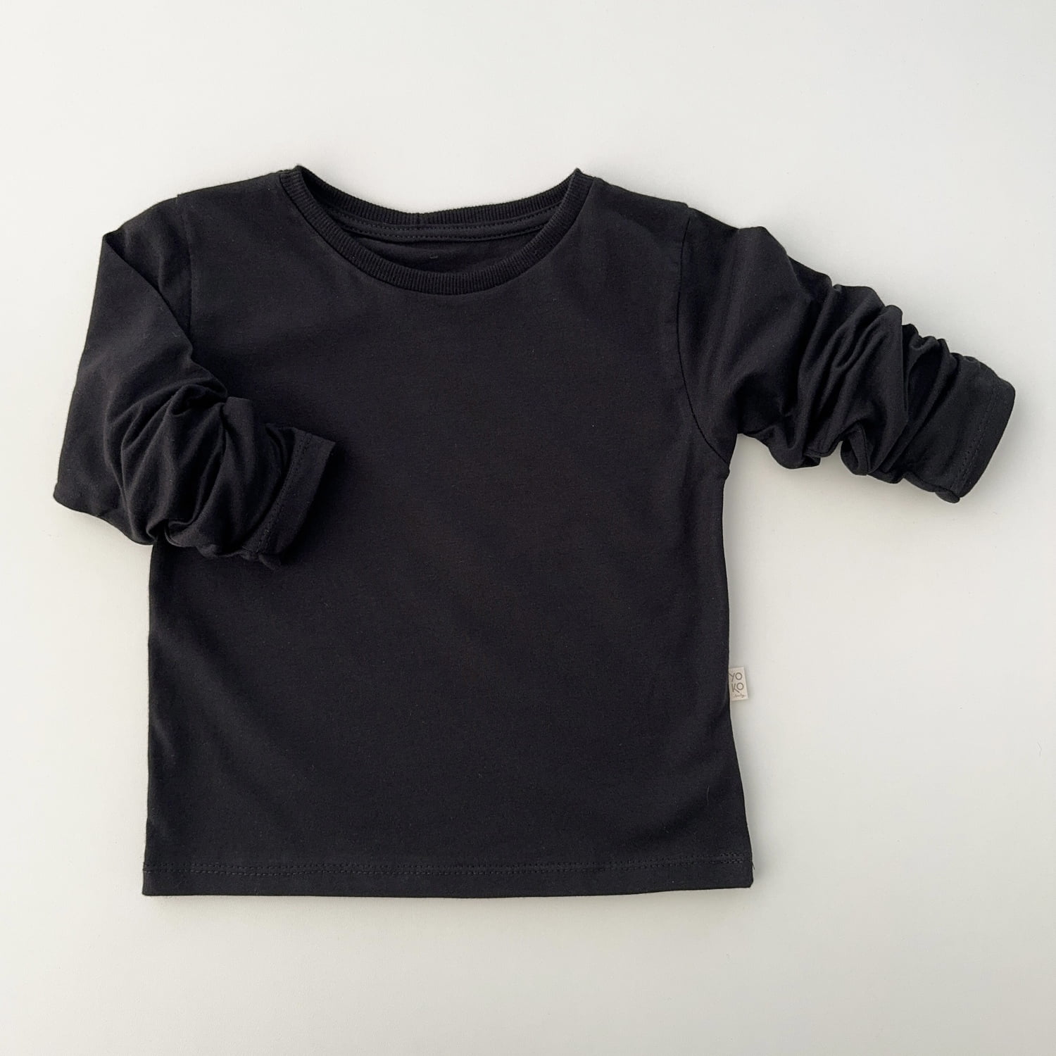 Camiseta Infantil Manga Longa Unissex - Cotton Premium Leve - Preto