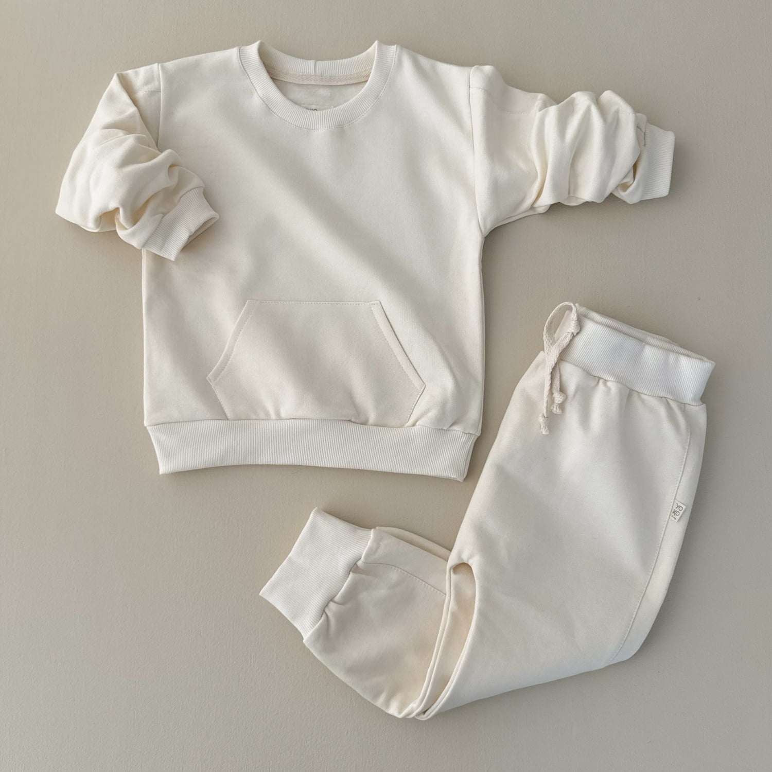 Conjunto Infantil Moletom Peluciado Comfy – Natural