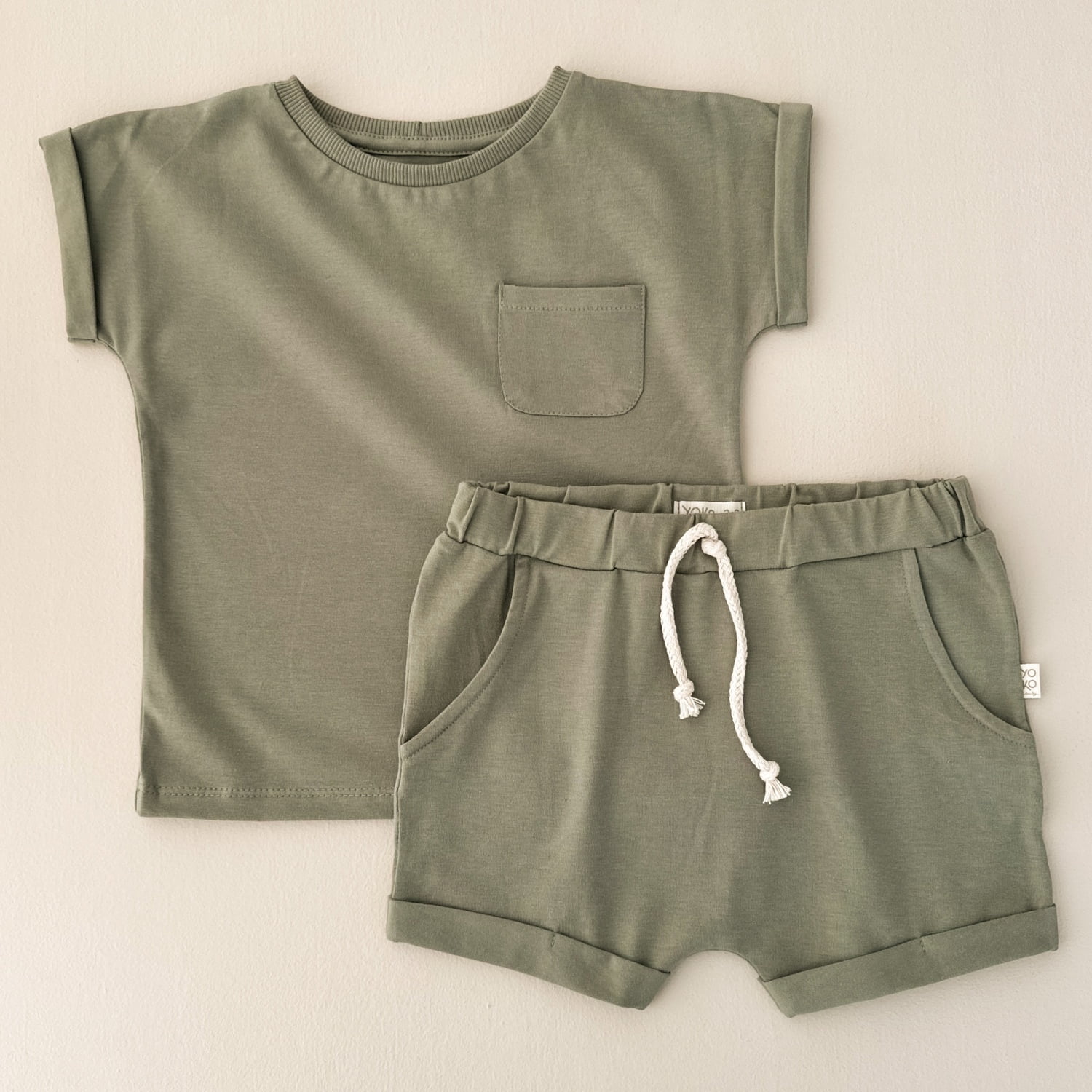 Conjunto Kids Camiseta Bolso e Shorts – Verde Pistache