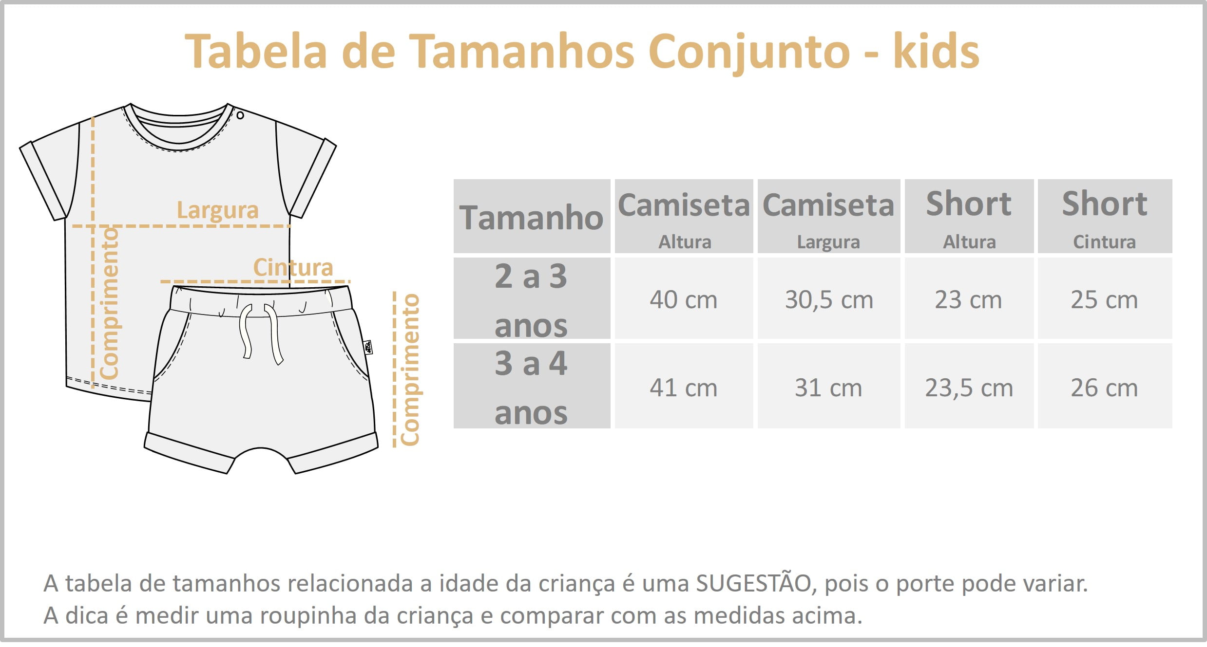 conjunto kids infabtil minimalista