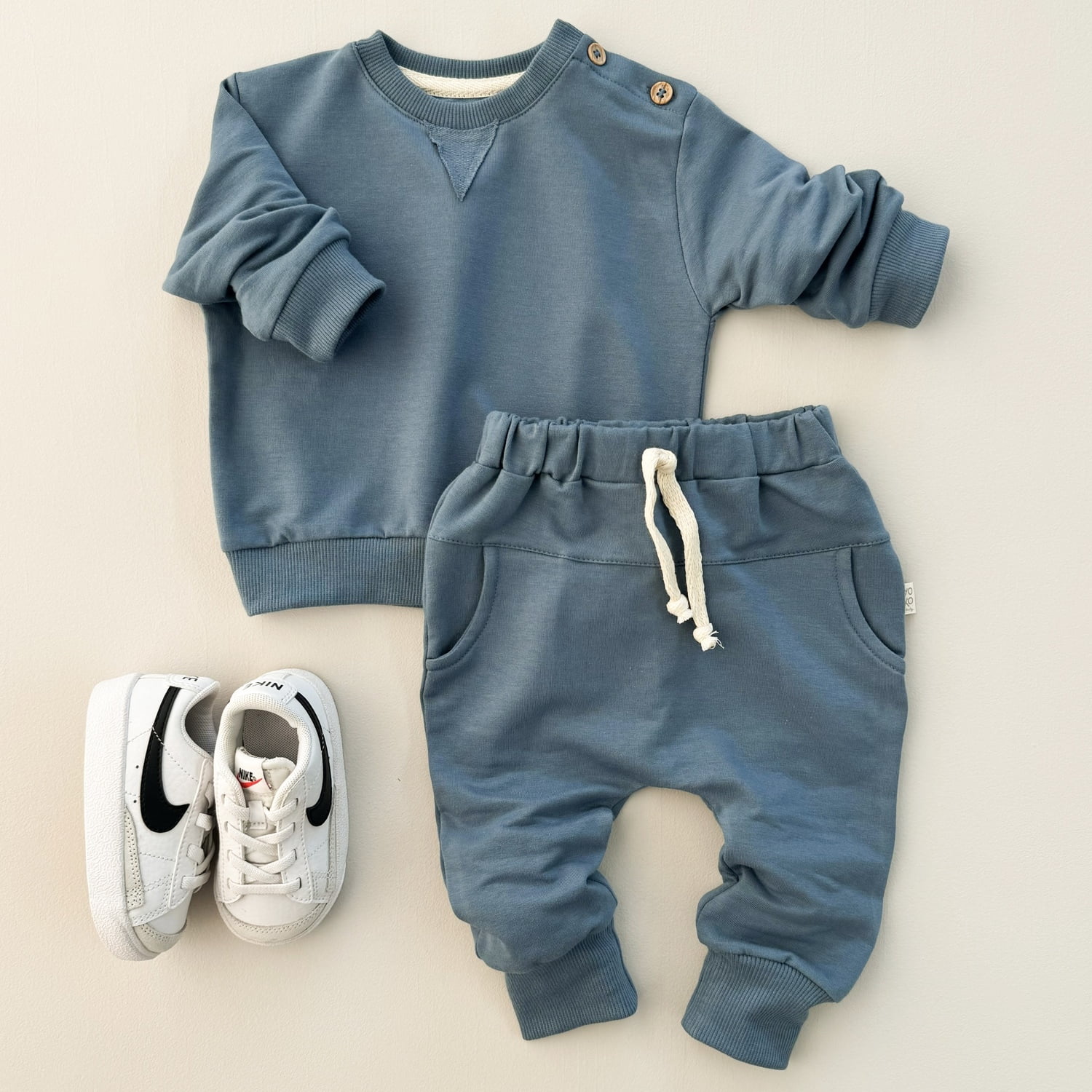 Conjunto Kids Molecotton Manga Longa - Azul Oceano