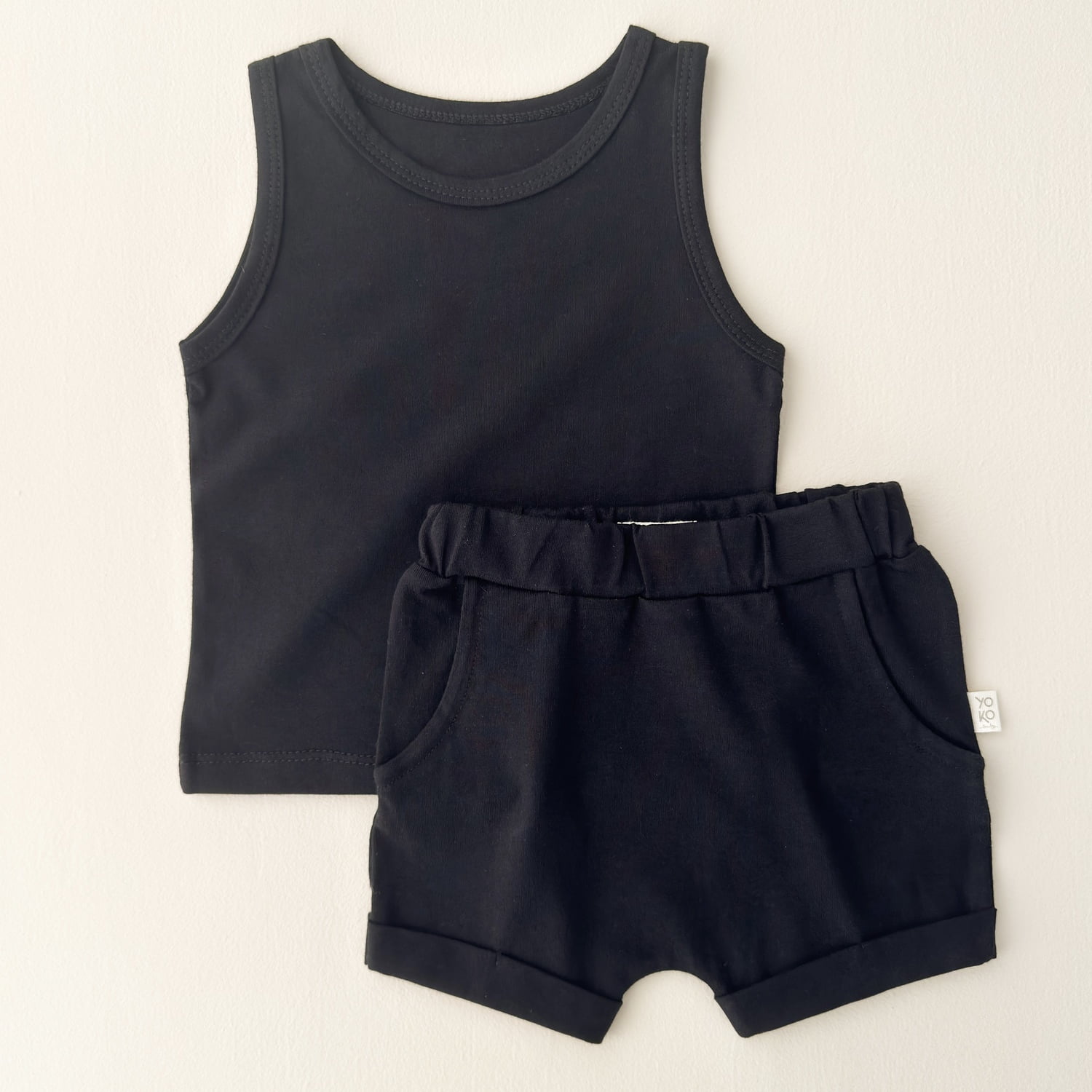 Conjunto Kids Regata e Short Cotton Leve - Preto
