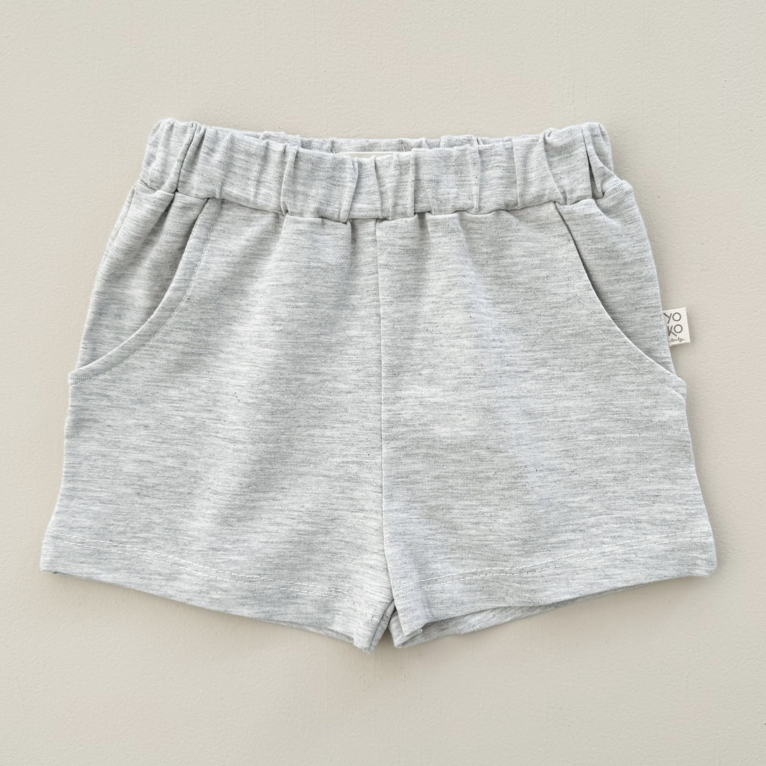 Short Infantil Bolsos Unissex - Cotton Premium Leve - Mescla Claro