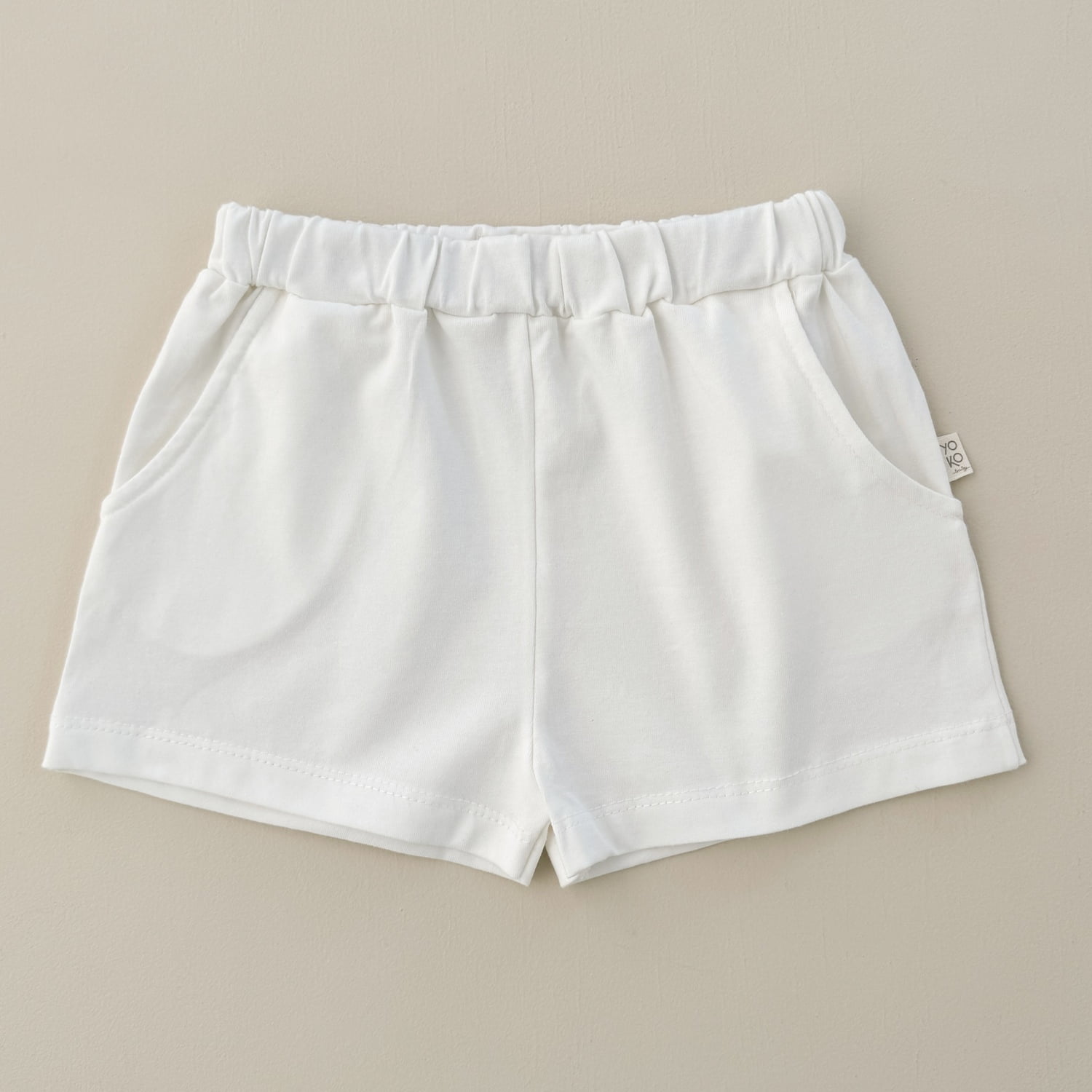 Short Infantil Bolsos Unissex - Cotton Premium Leve - Off White