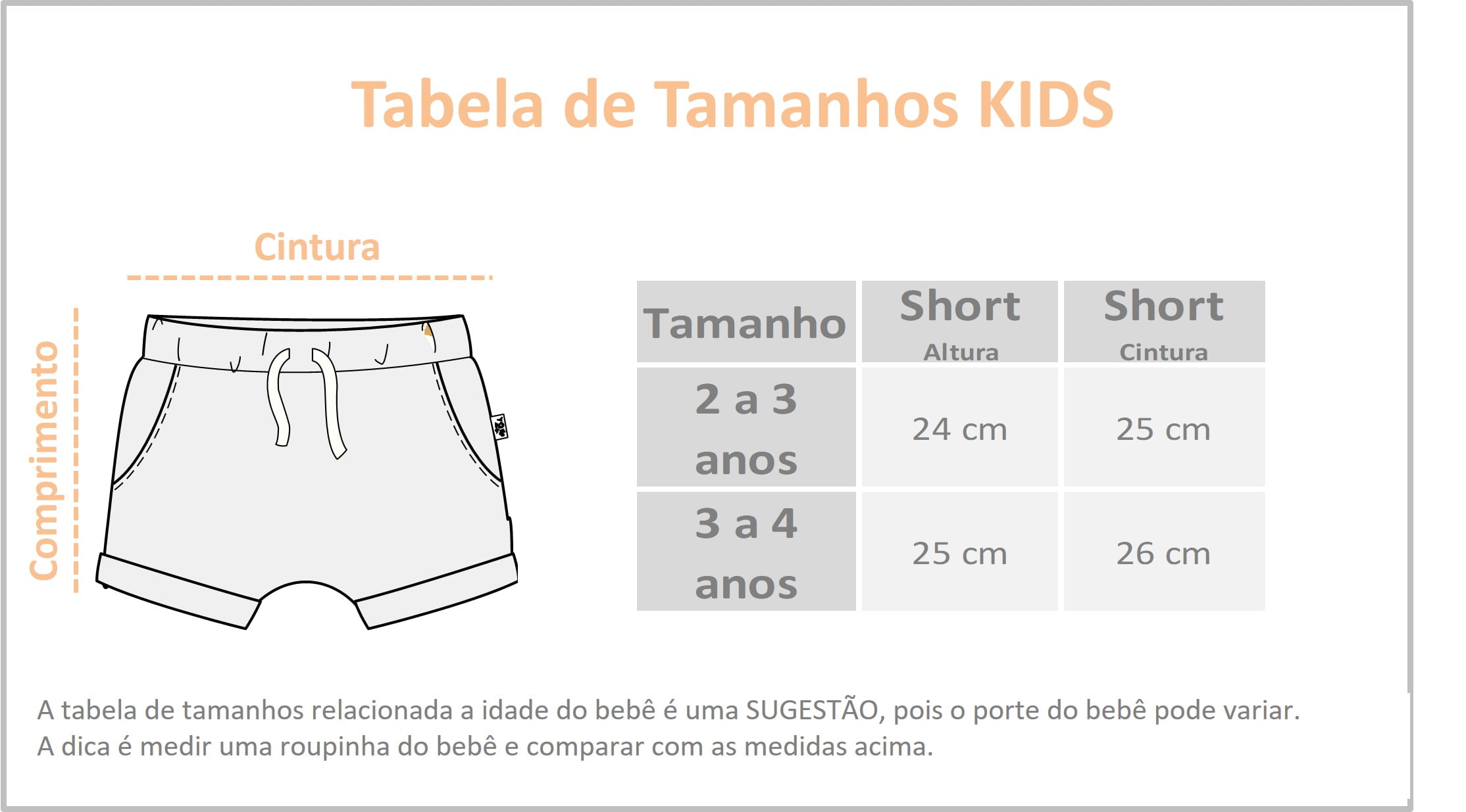 short infantil minimalista