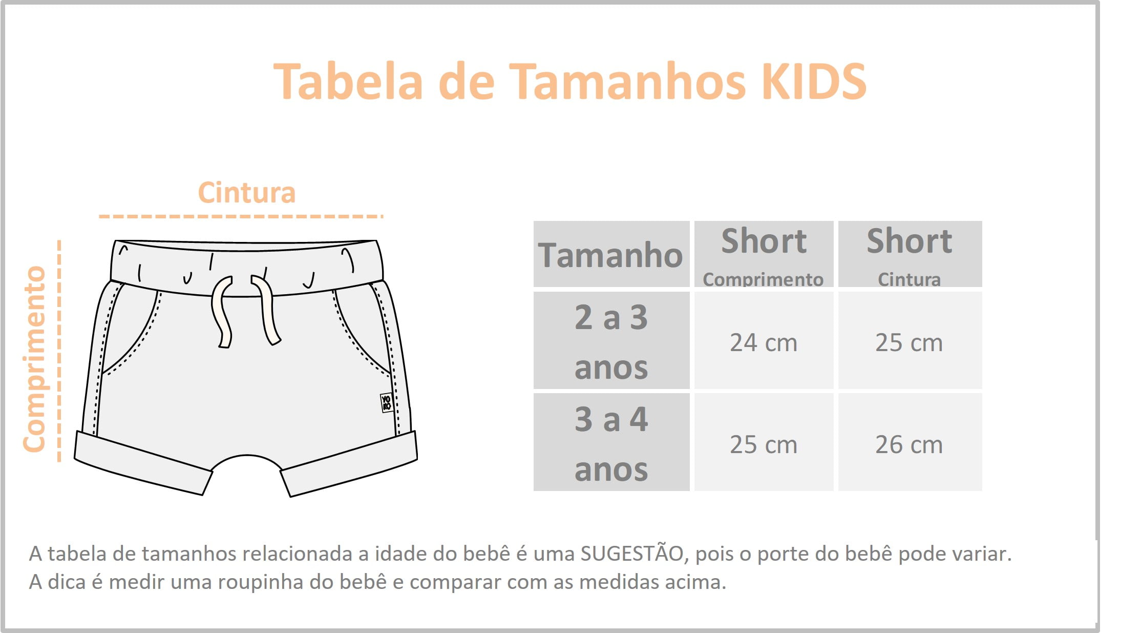 short infantil minimalista