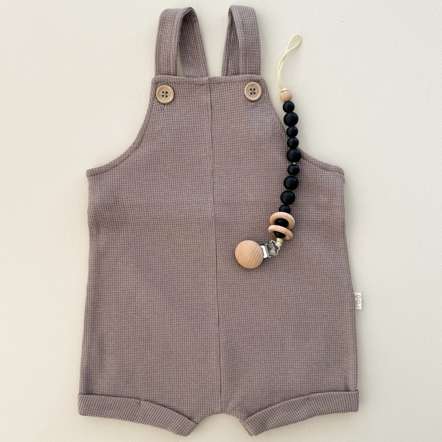 Jardineira Bebe Waffle – Cappuccino