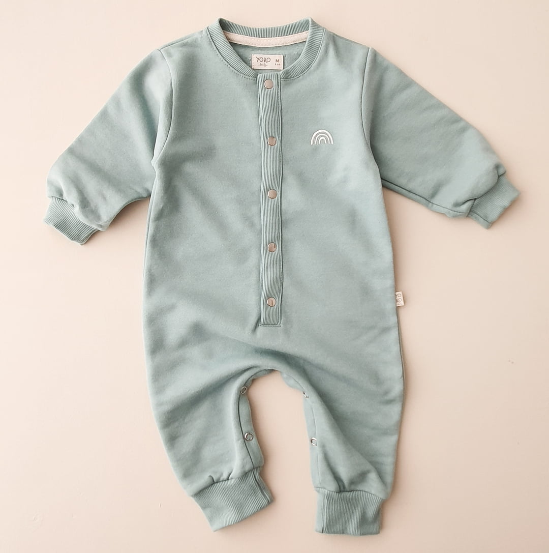 Macacão Bebe Moletom Peluciado Comfy - Aqua