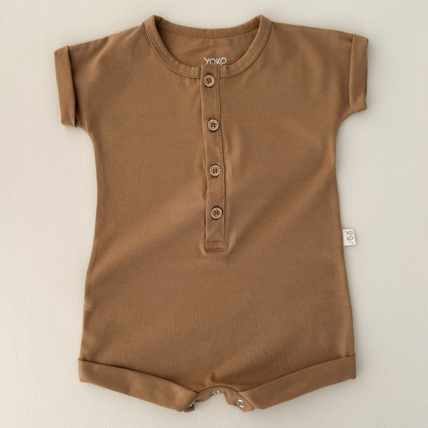 Macaquinho Bebe Manga Curta - Caramelo