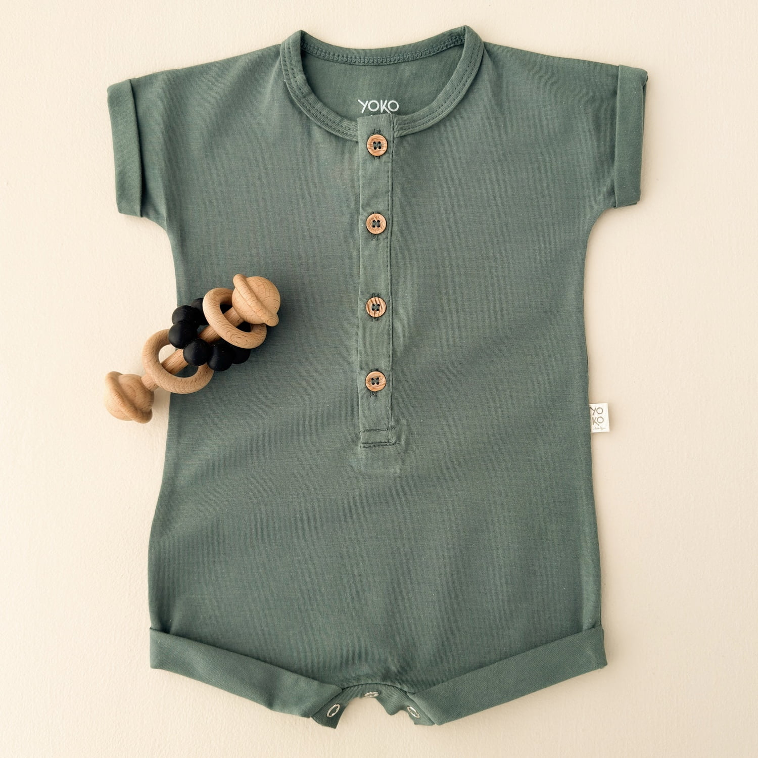 Macaquinho Bebe Manga Curta - Verde Bonsai