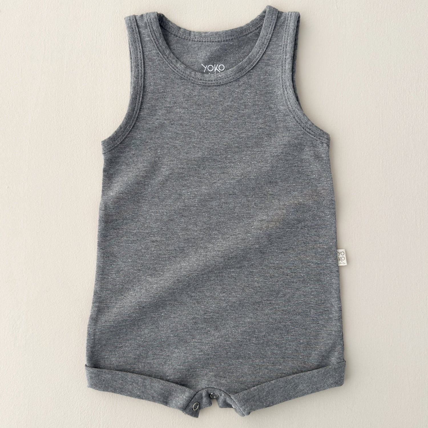 Macaquinho Bebe Regata Cotton Leve - Mescla Escuro