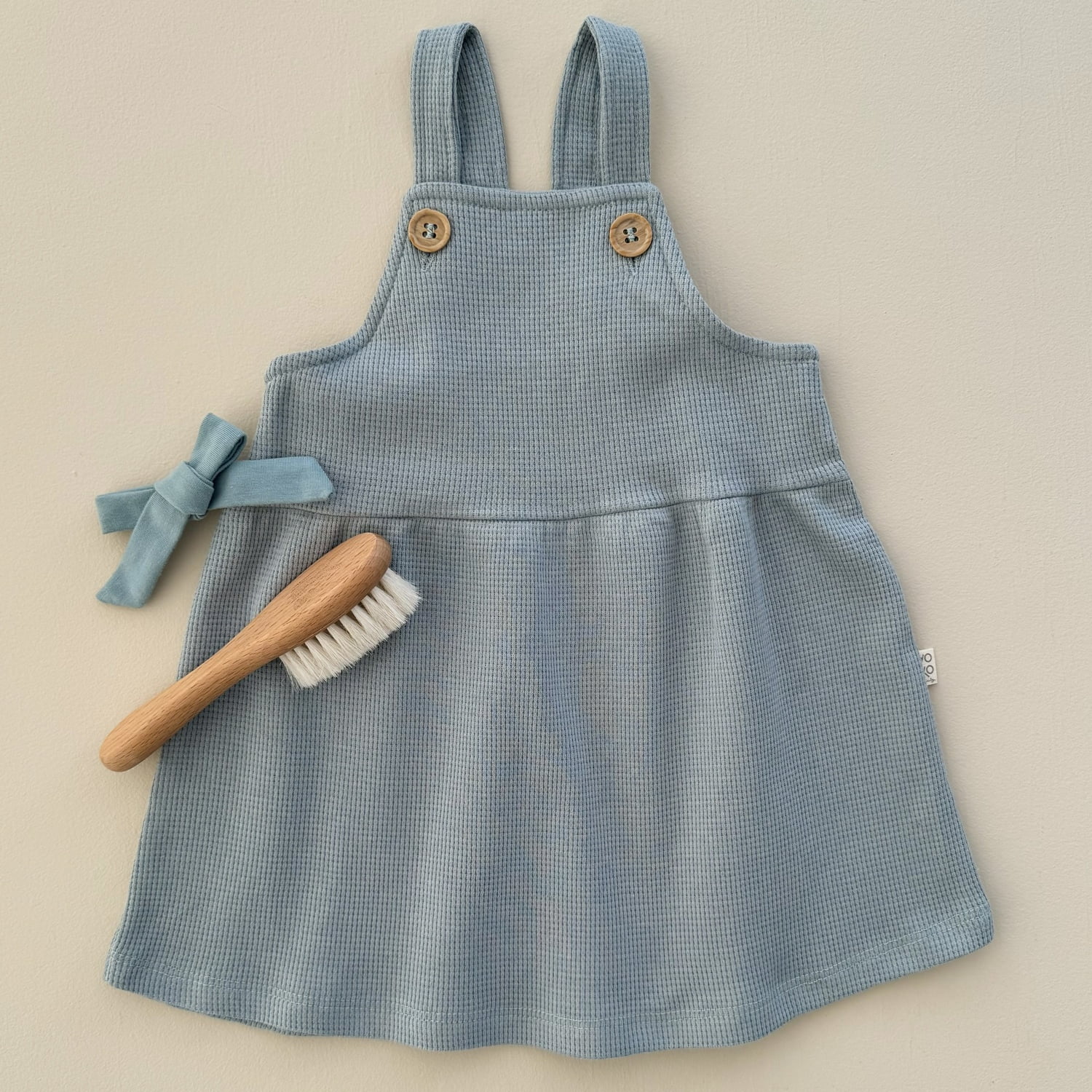 Vestido Bebe Salopete Waffle – Azul Celeste