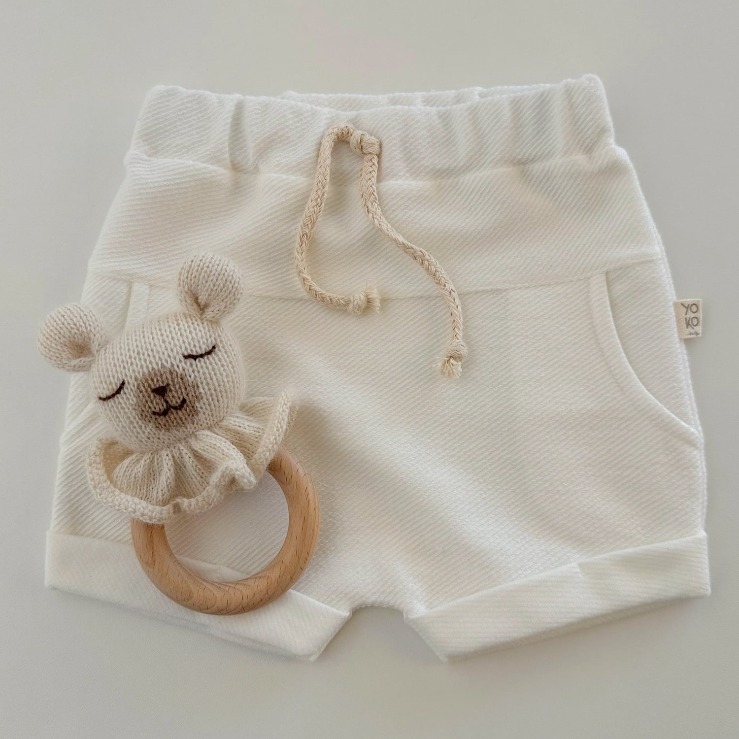 Short Saruel Bebe Moletinho Texturizado - Off White