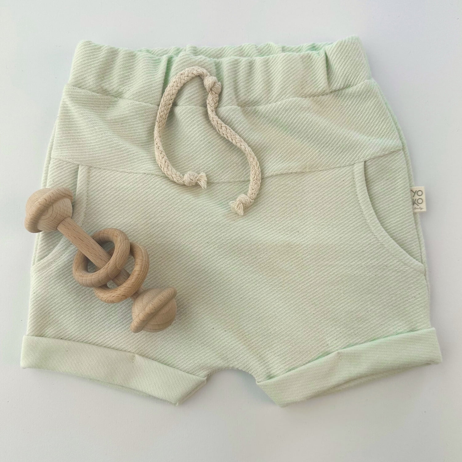 Short Saruel Bebe Moletinho Texturizado - Verde Menta