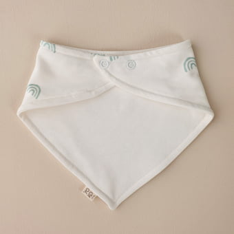 Babador Bandana Arco-Íris - Off White e Aqua