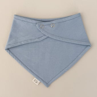 Babador Bandana Bebê Unissex - Algodão Premium - Azul Gelato